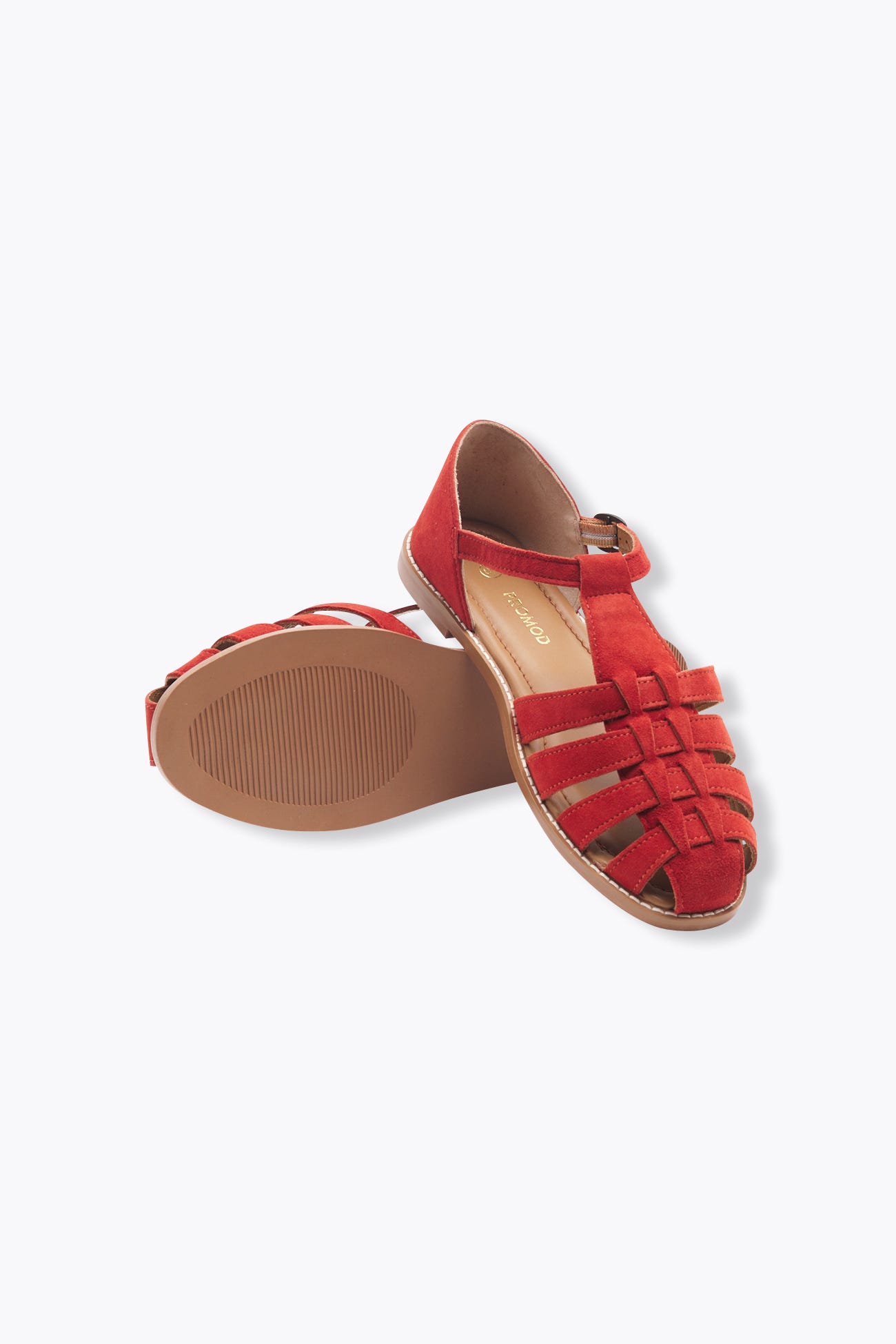 Leather flat sandals