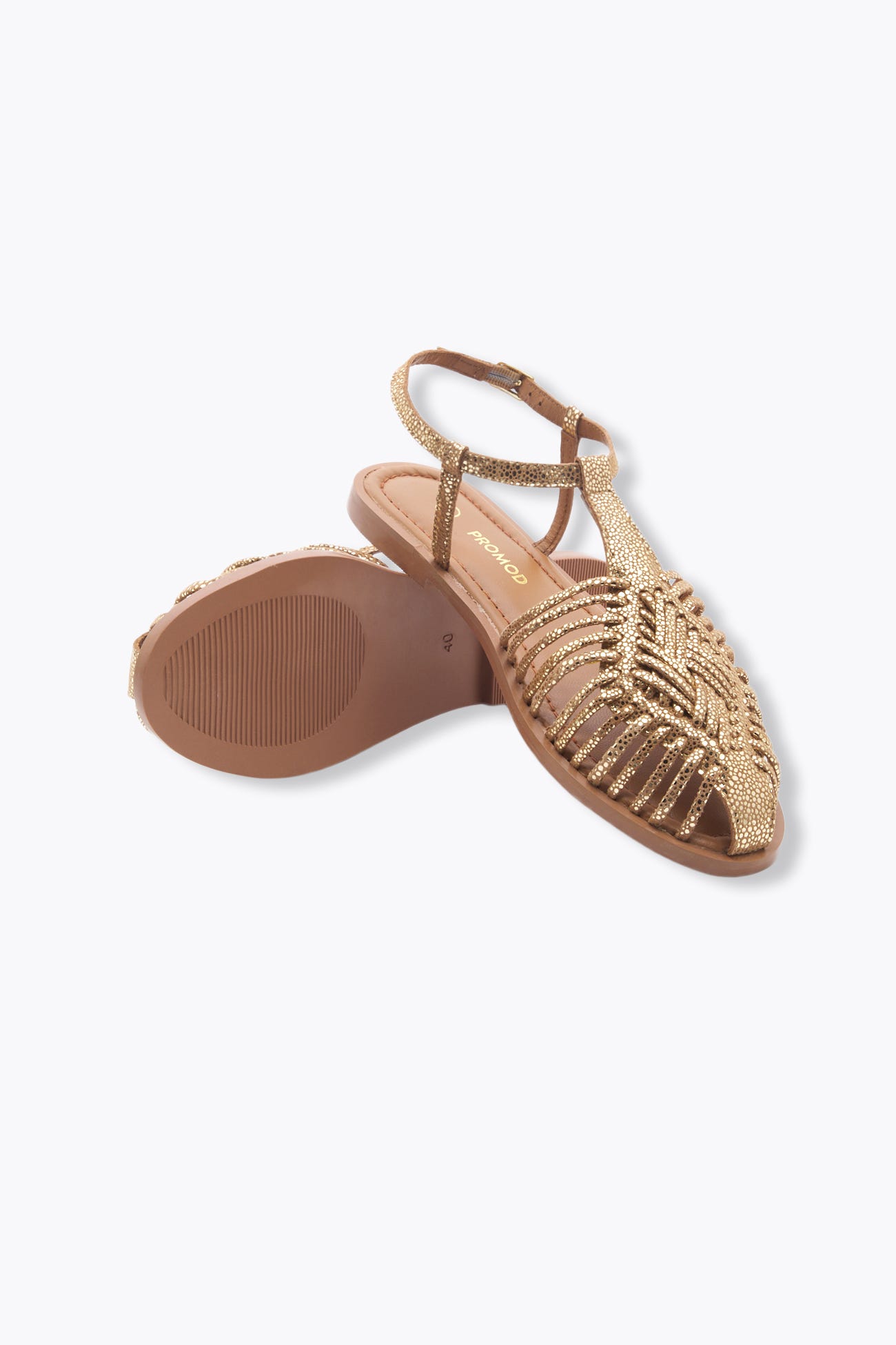 Sandalias planas piel