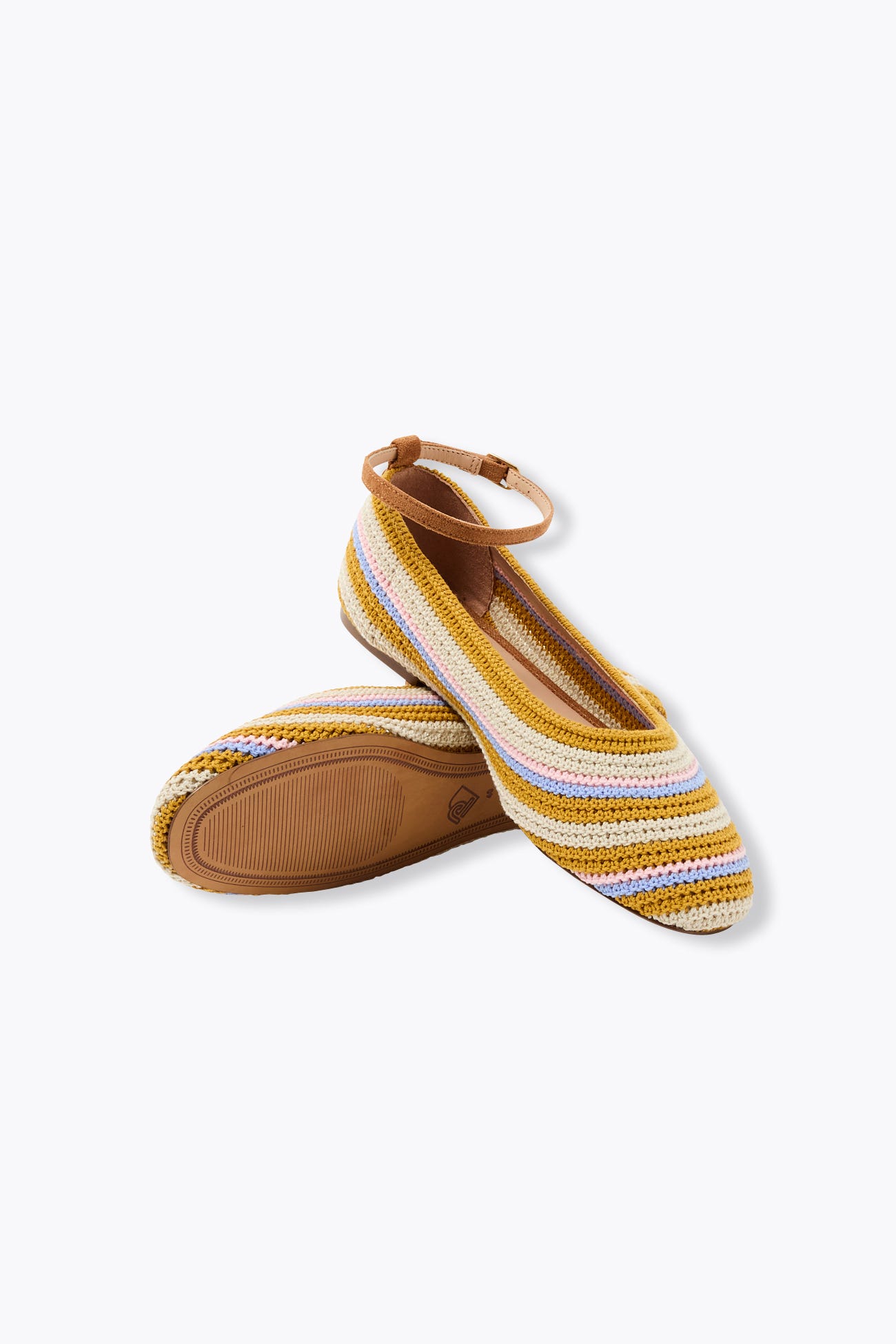 Ballerines rayées en crochet 