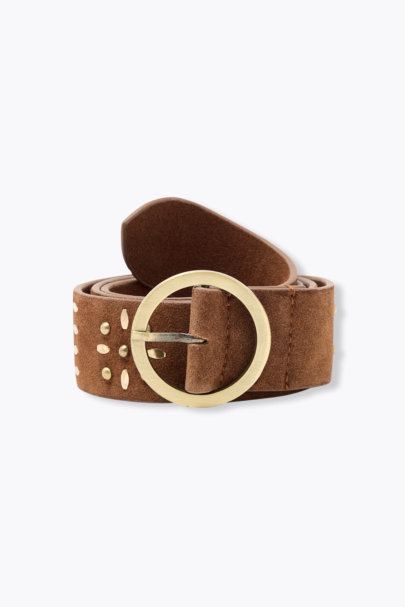 Large ceinture en cuir clouté