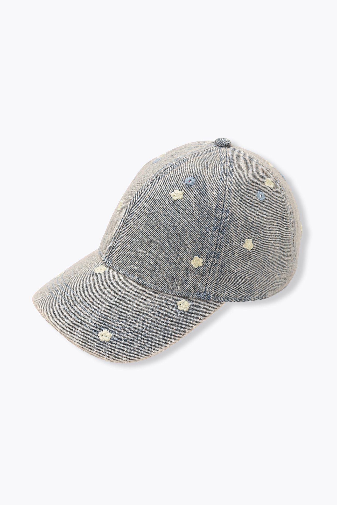 Casquette en jean brodé