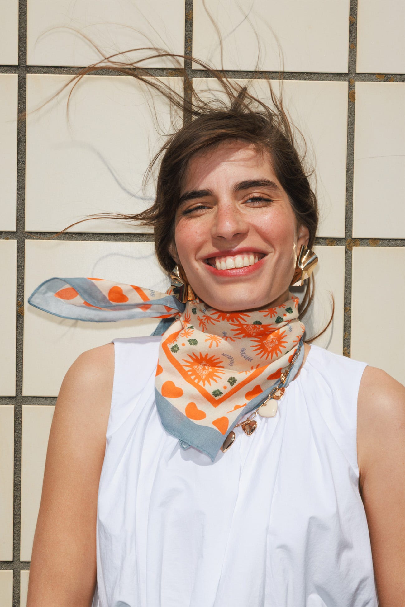 Foulard carré imprimé Femme
