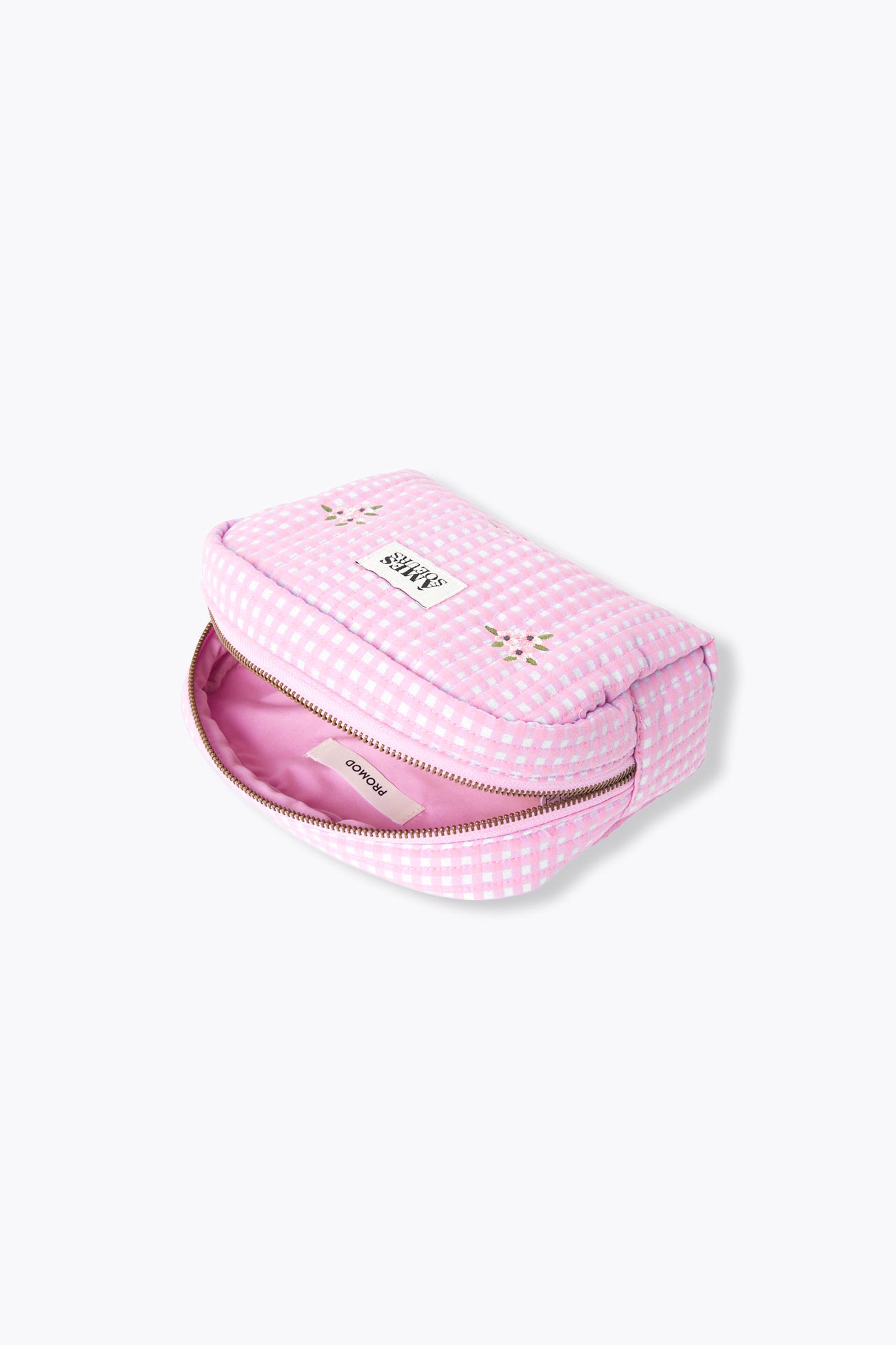 Trousse brodée carreaux vichy