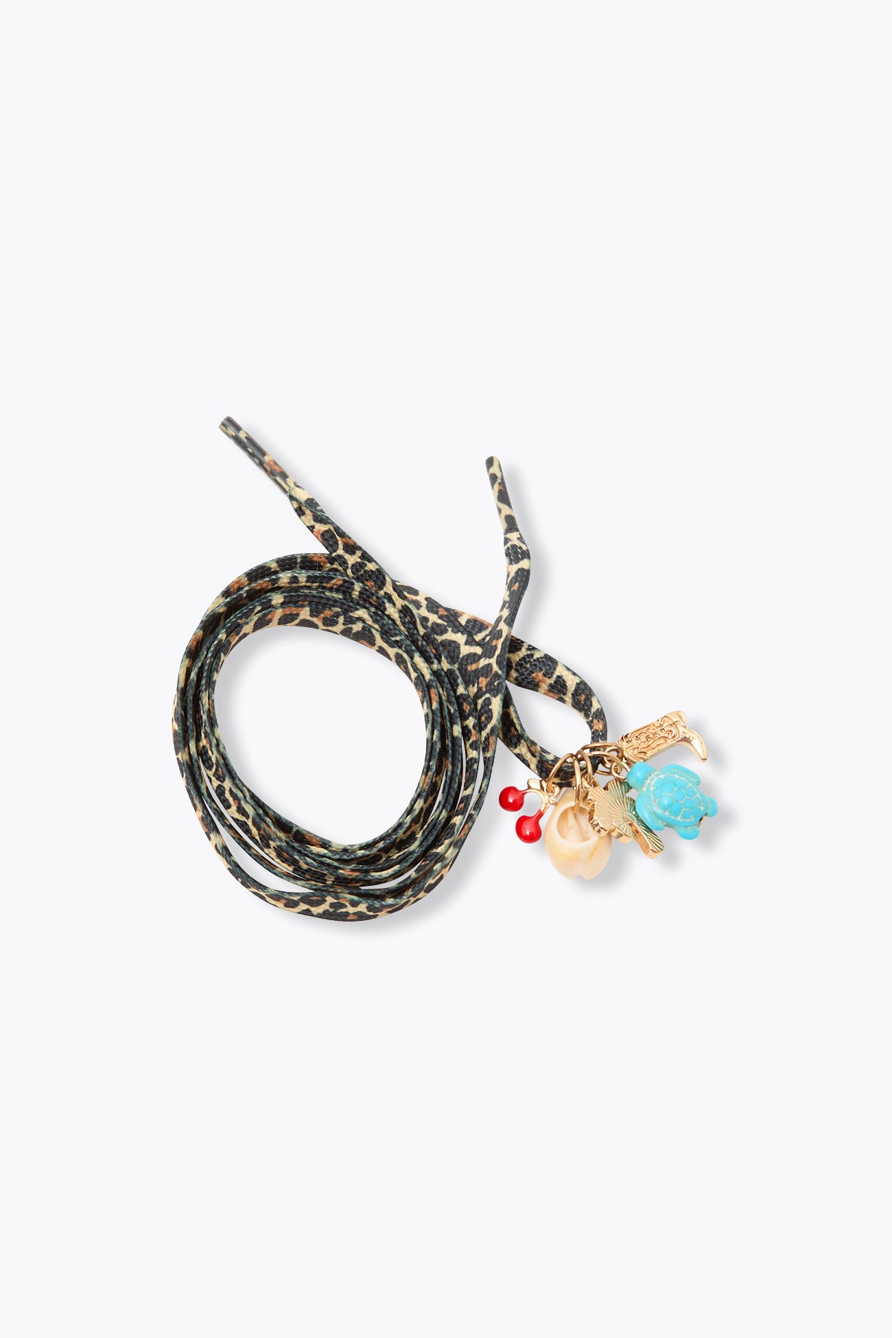 2 lacets léopard et breloques