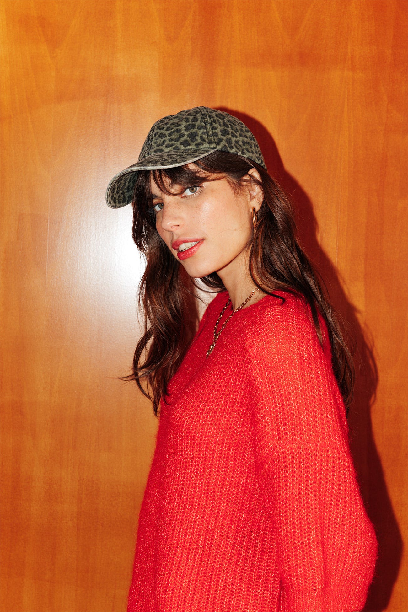 Cappellino motivo leopardato