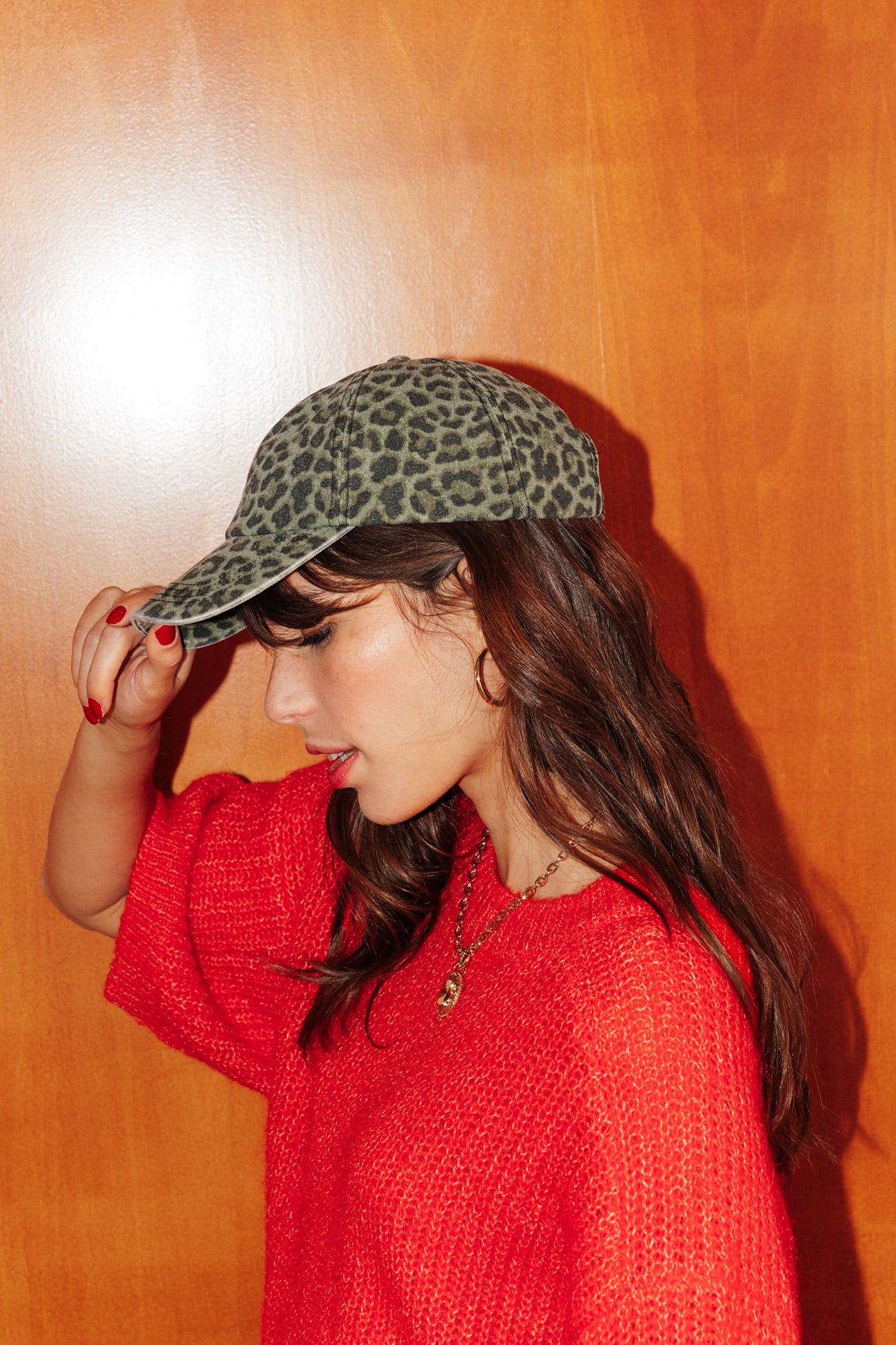 Cappellino motivo leopardato