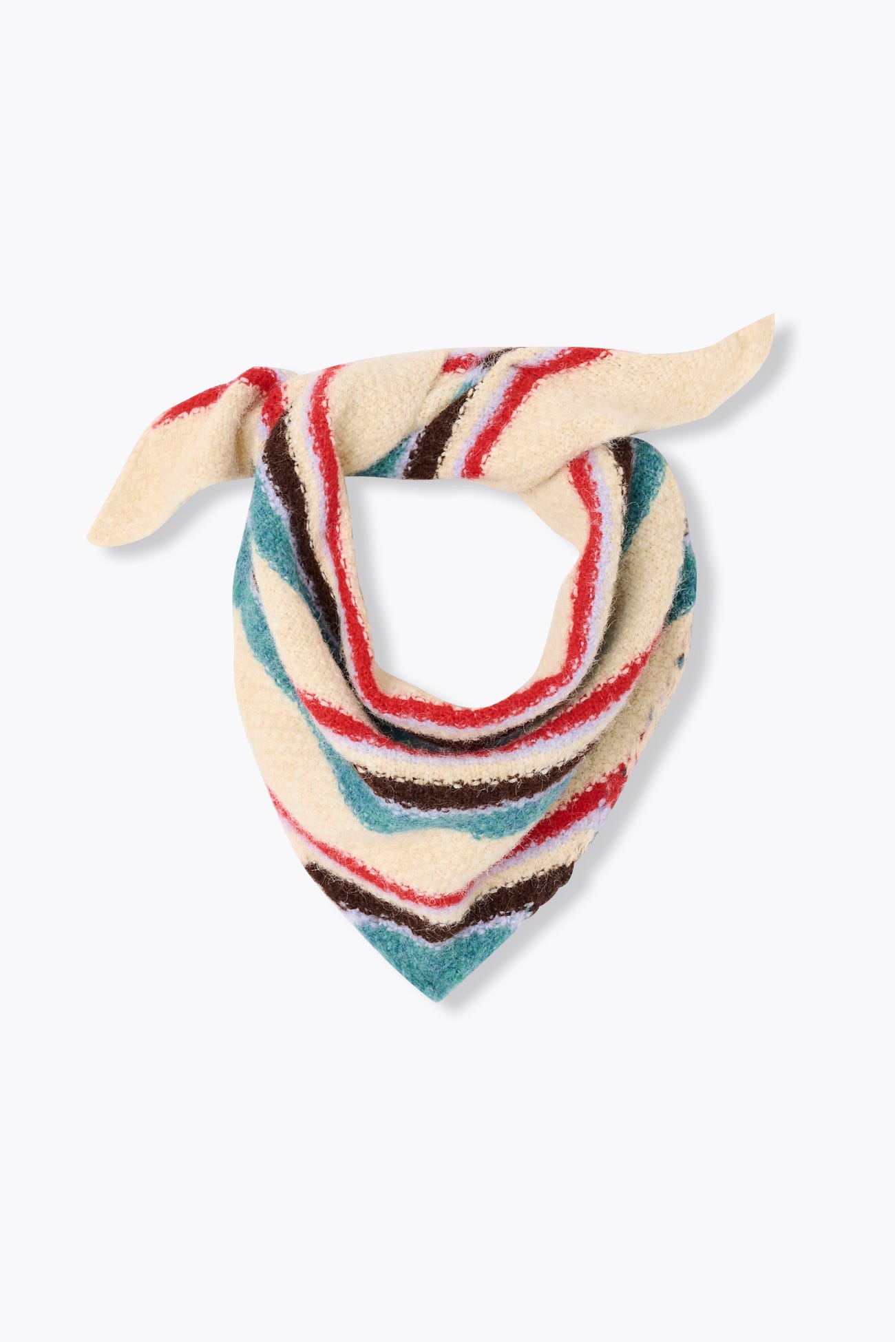 Triangular striped scarf