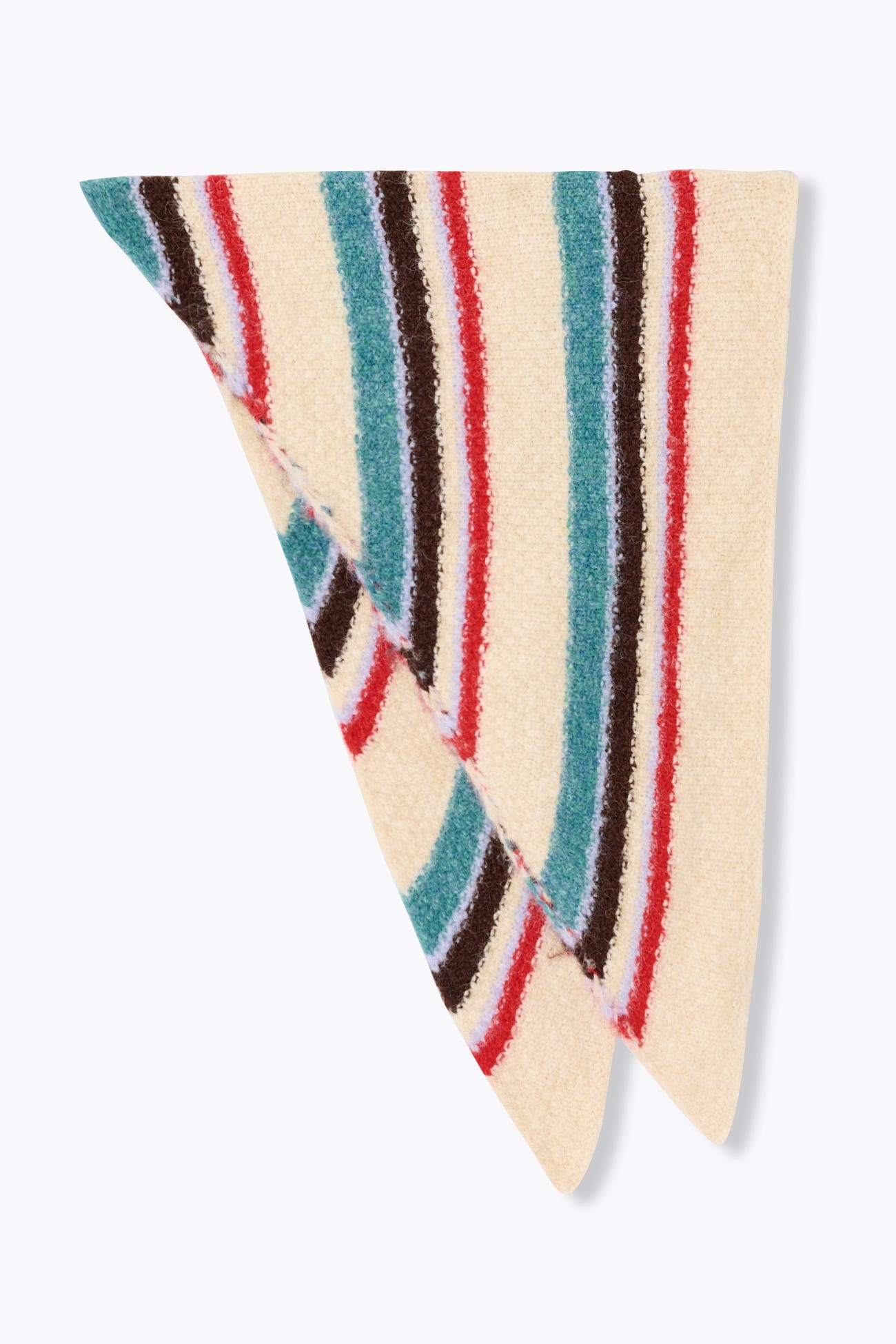 Triangular striped scarf