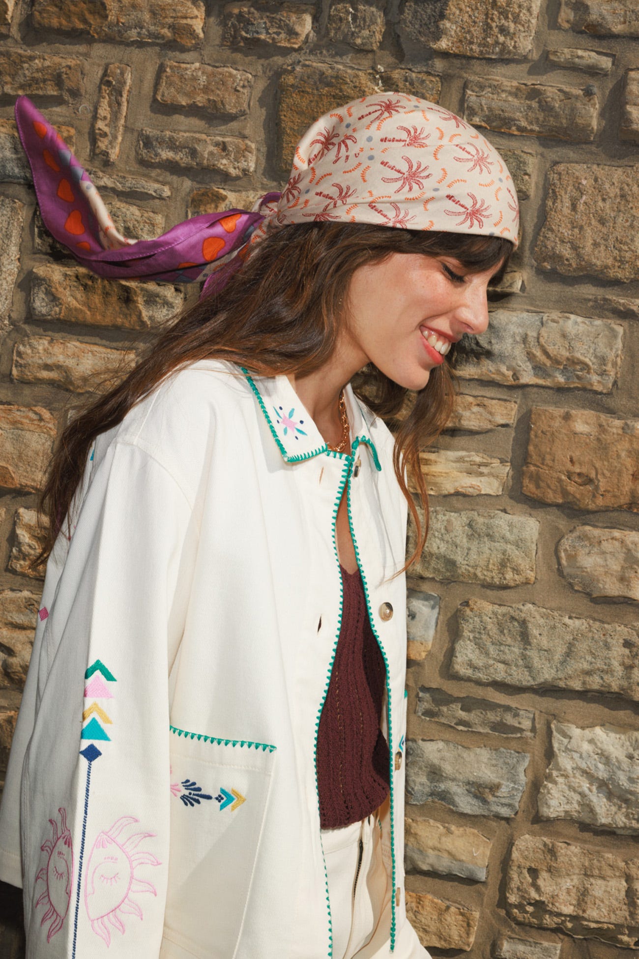 Foulard carré imprimé palmiers