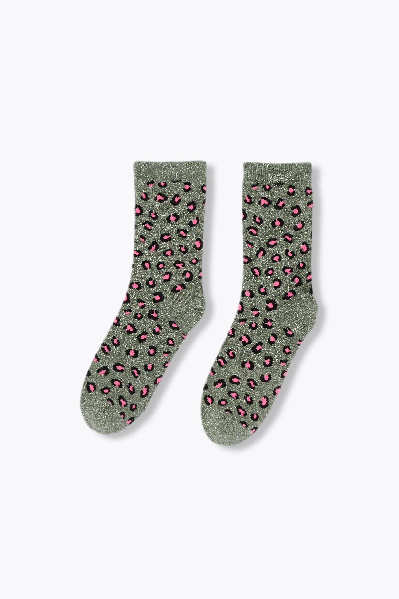 Chausettes pailletées léopard