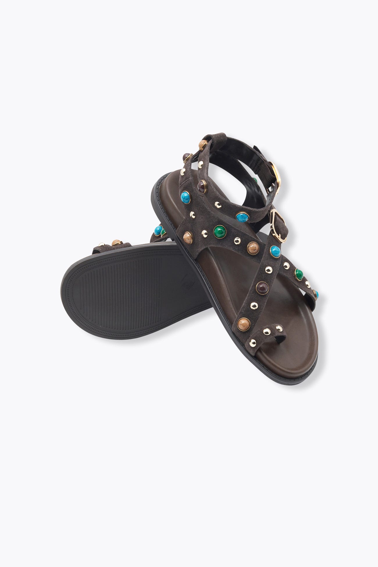 Beads embellished sandals