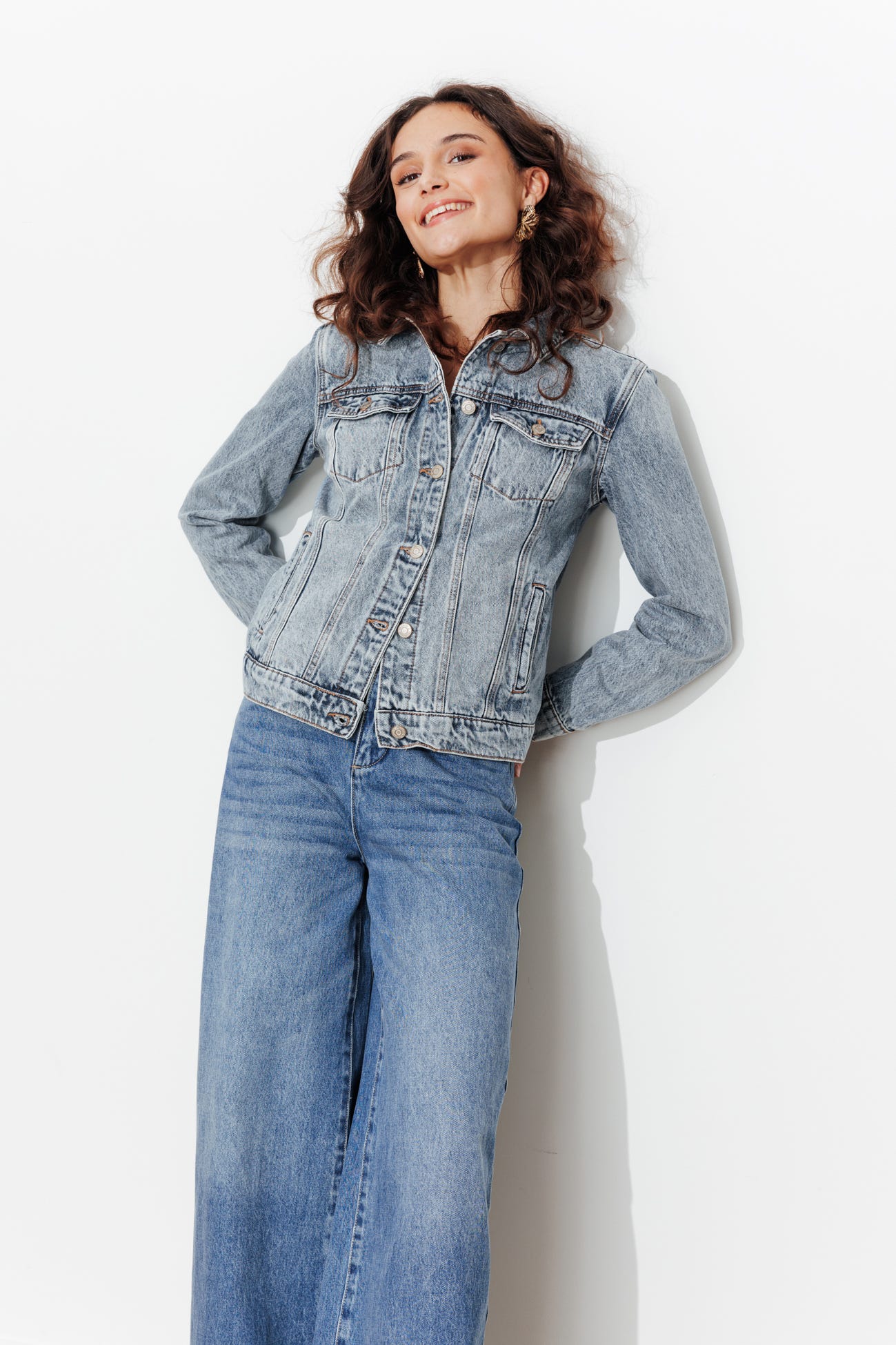 Giubbotto in denim délavé