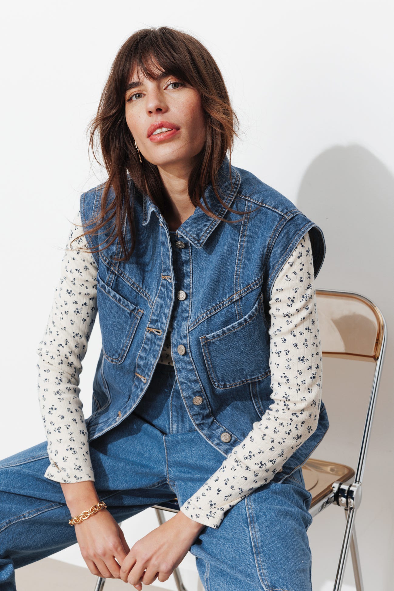 Veste en jean sans manches