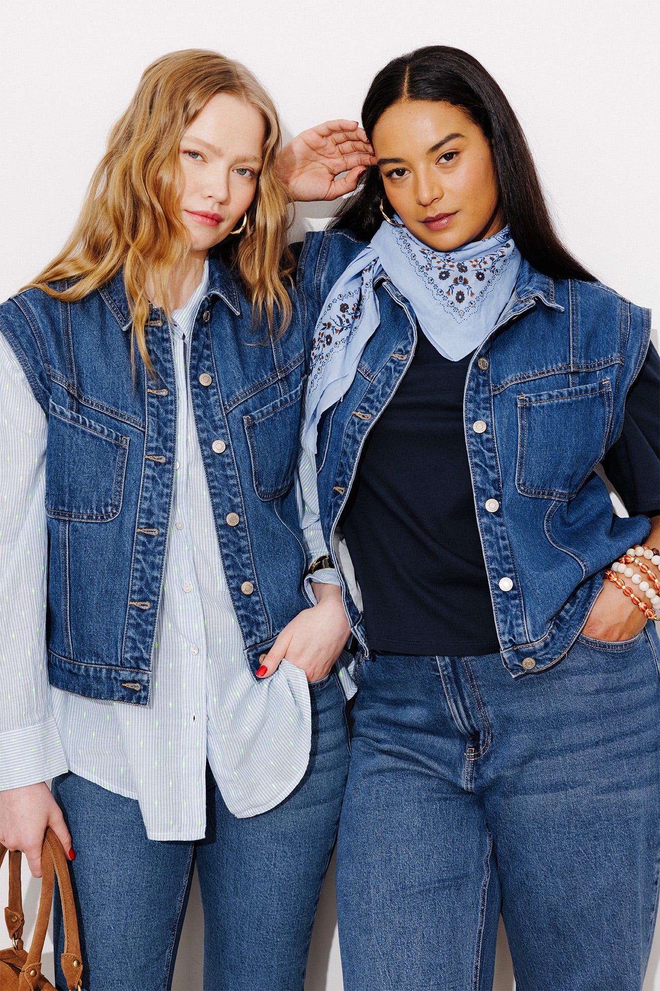 Veste jean sans manches LEONIE