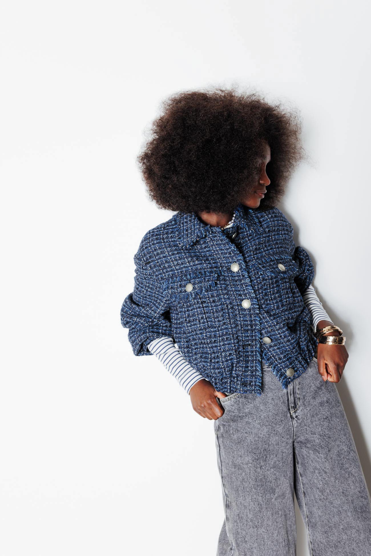 Blouson tweedé irisé Femme