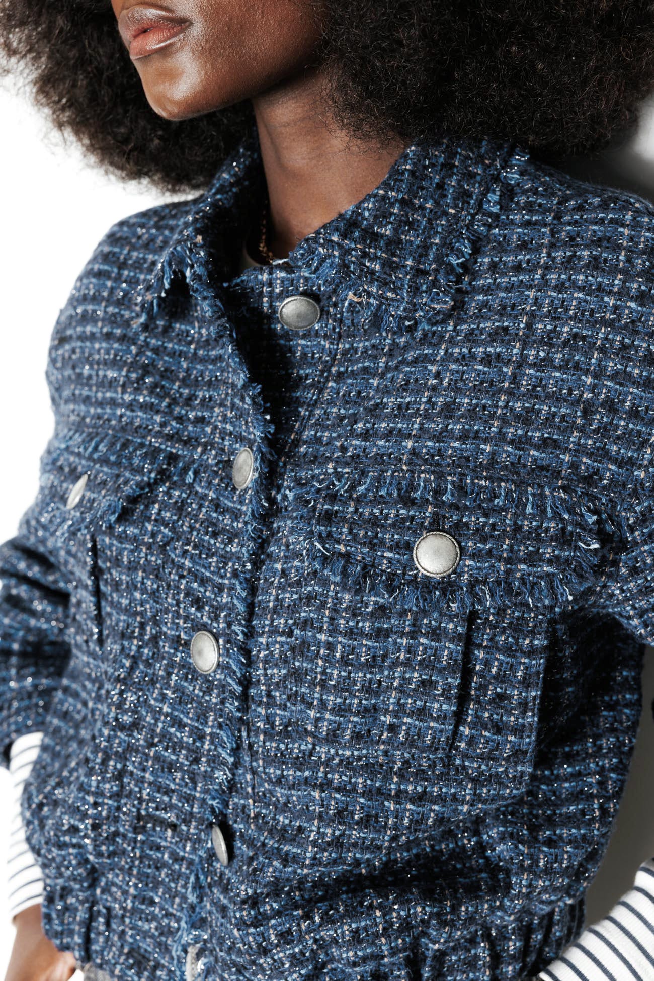 Blouson tweedé irisé Femme