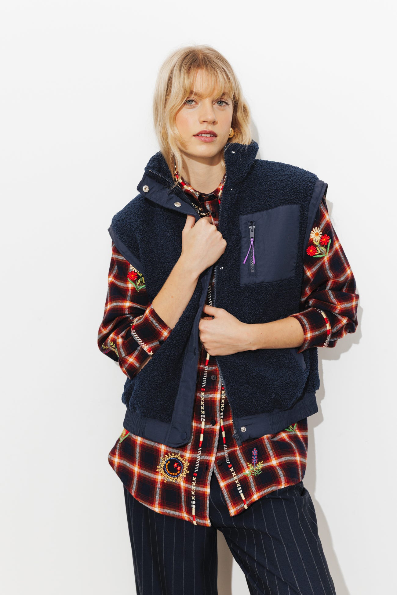 Blouson moumoute sans manches