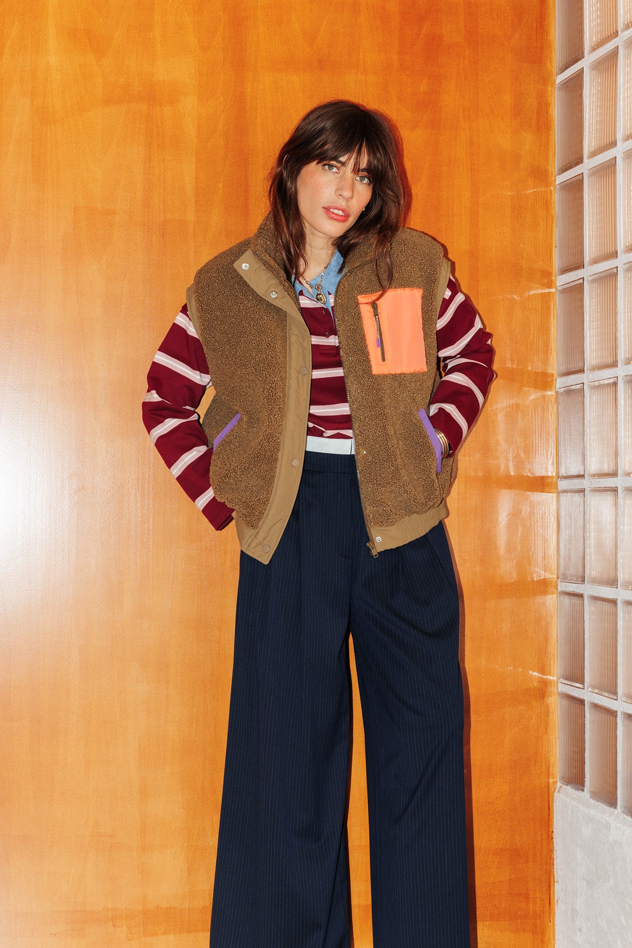 Blouson moumoute sans manches