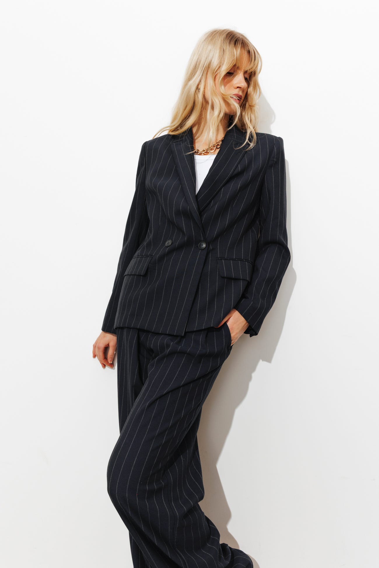 Chaqueta blazer de rayas