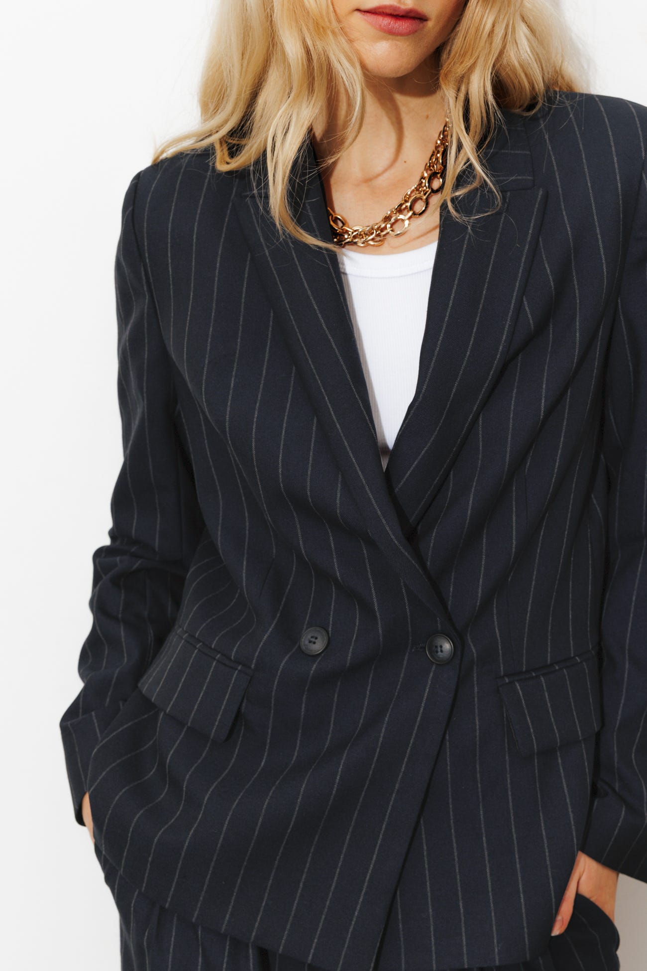 Chaqueta blazer de rayas