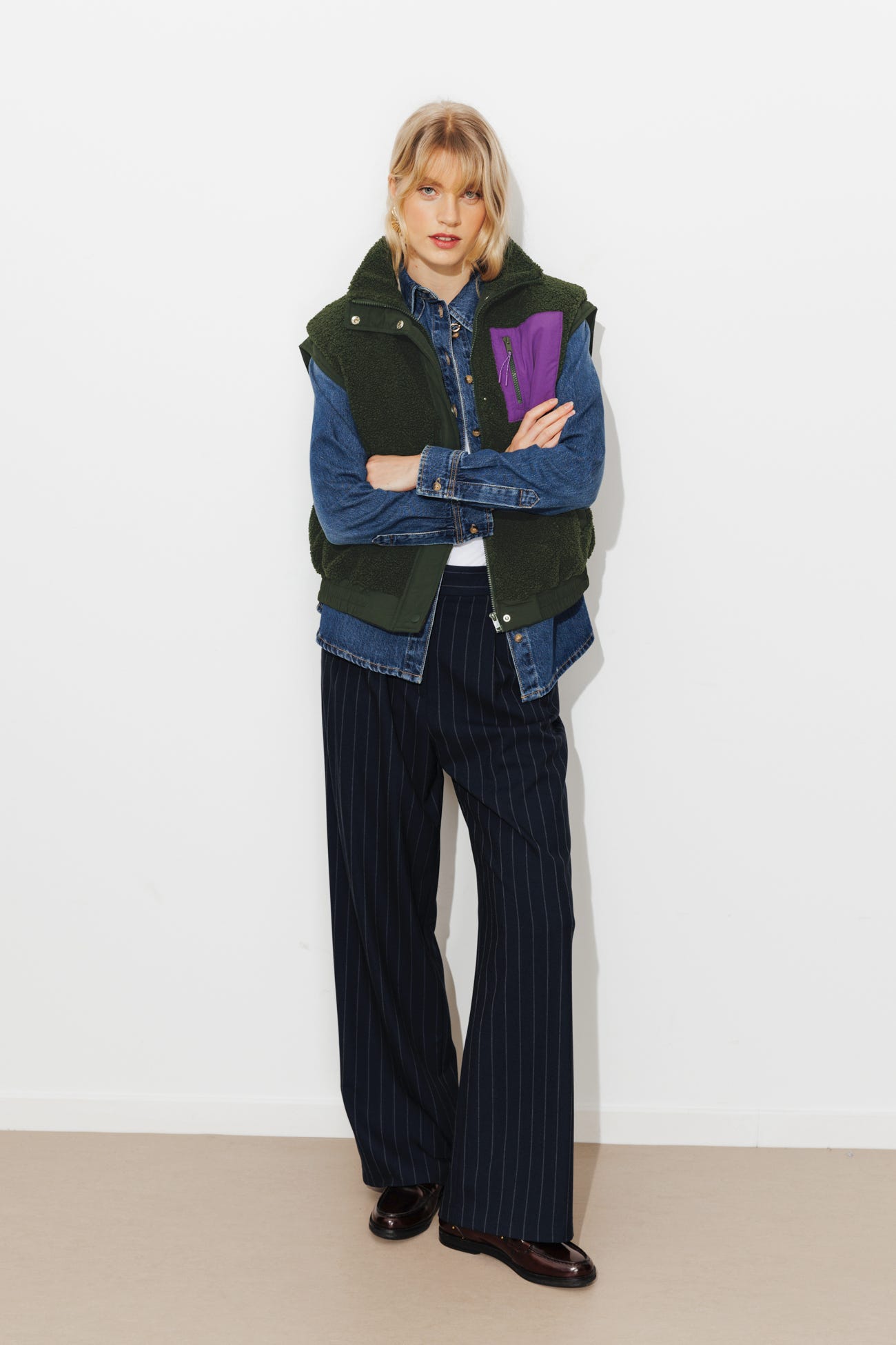 Blouson moumoute sans manches