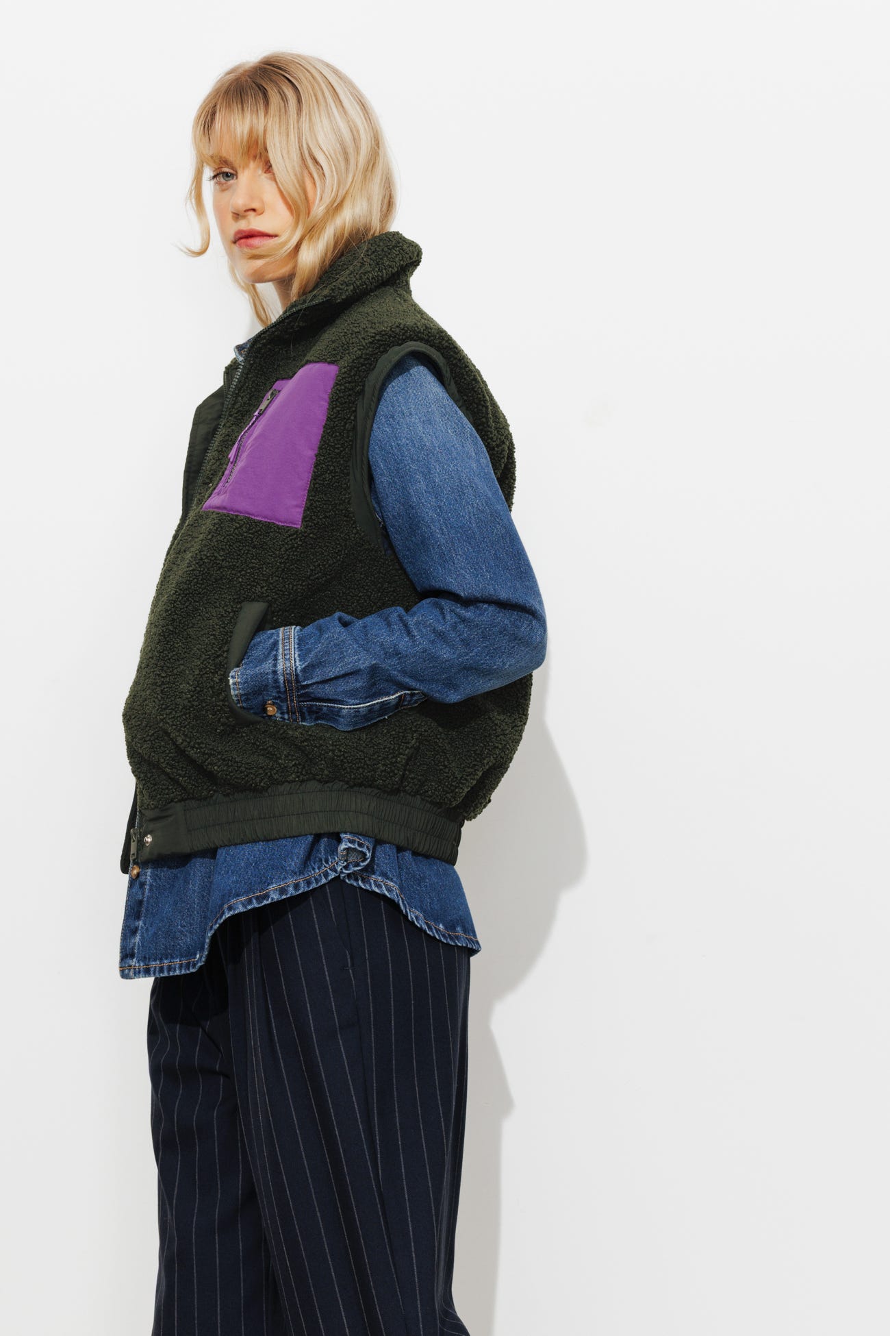 Blouson moumoute sans manches