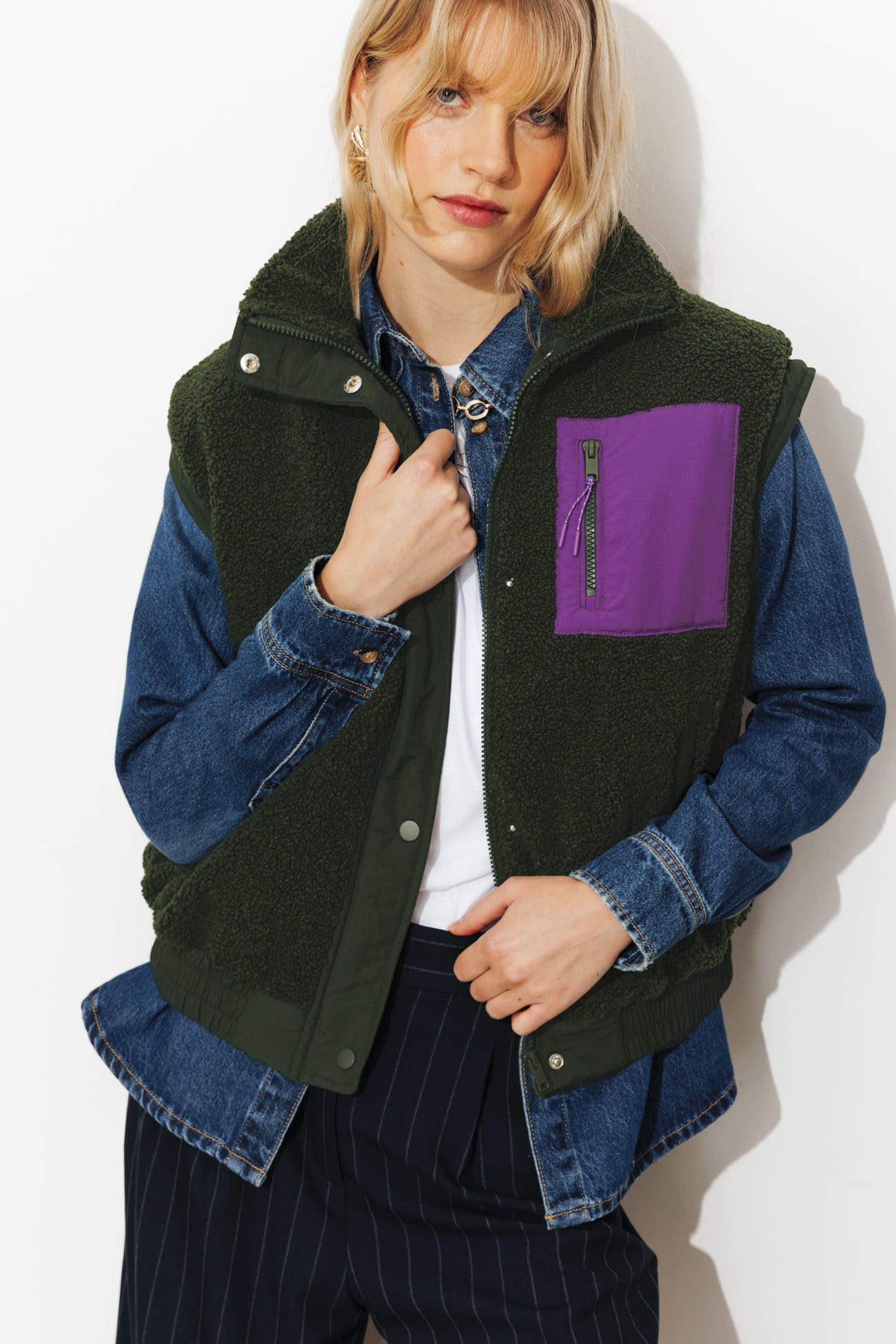 Blouson moumoute sans manches