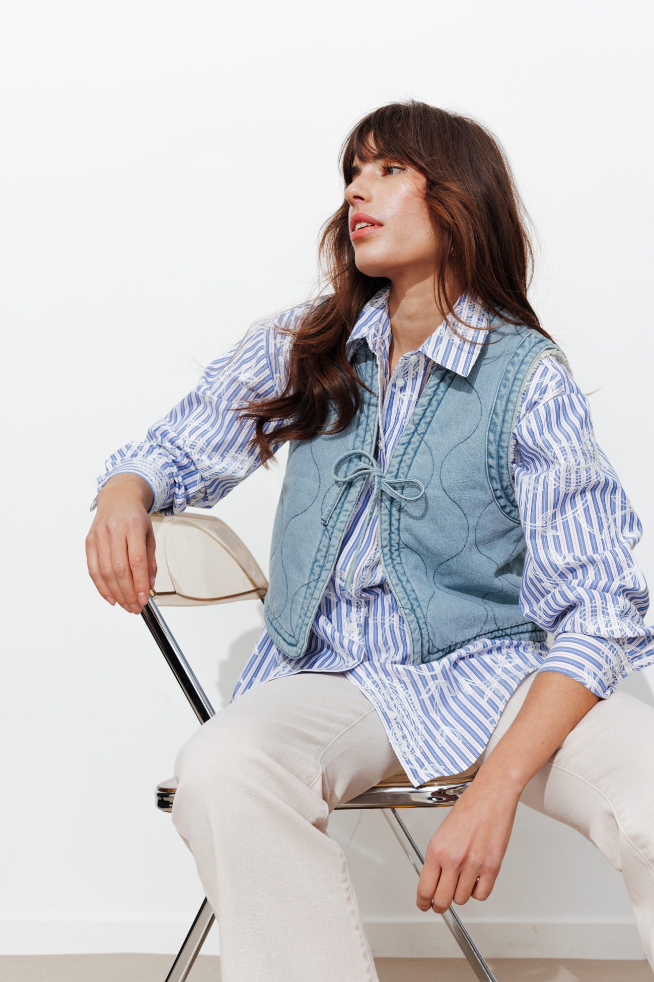 Veste boléro jean et moumoute