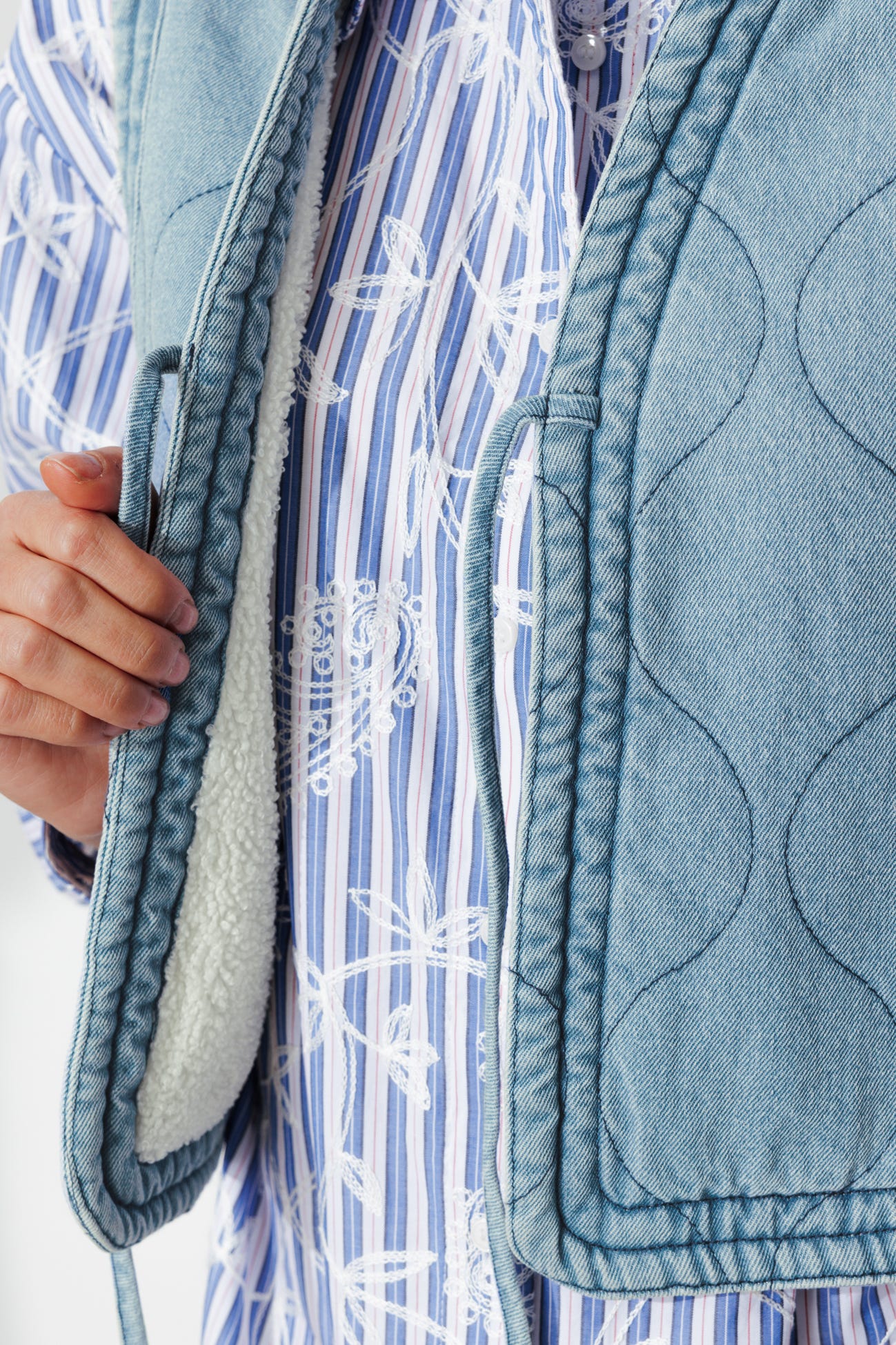 Jeansbolero mit Teddyfleece