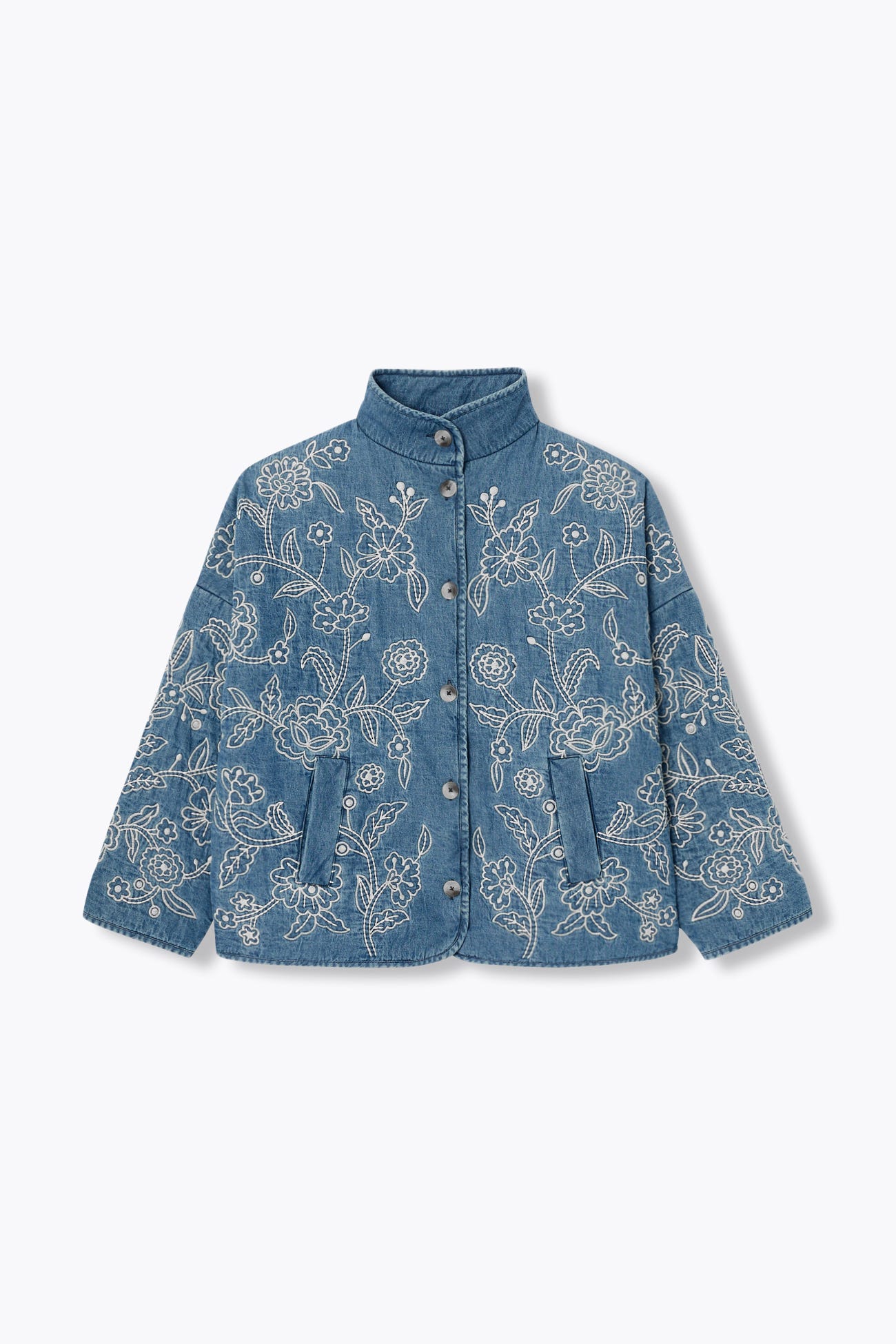 Veste brodée denim Femme