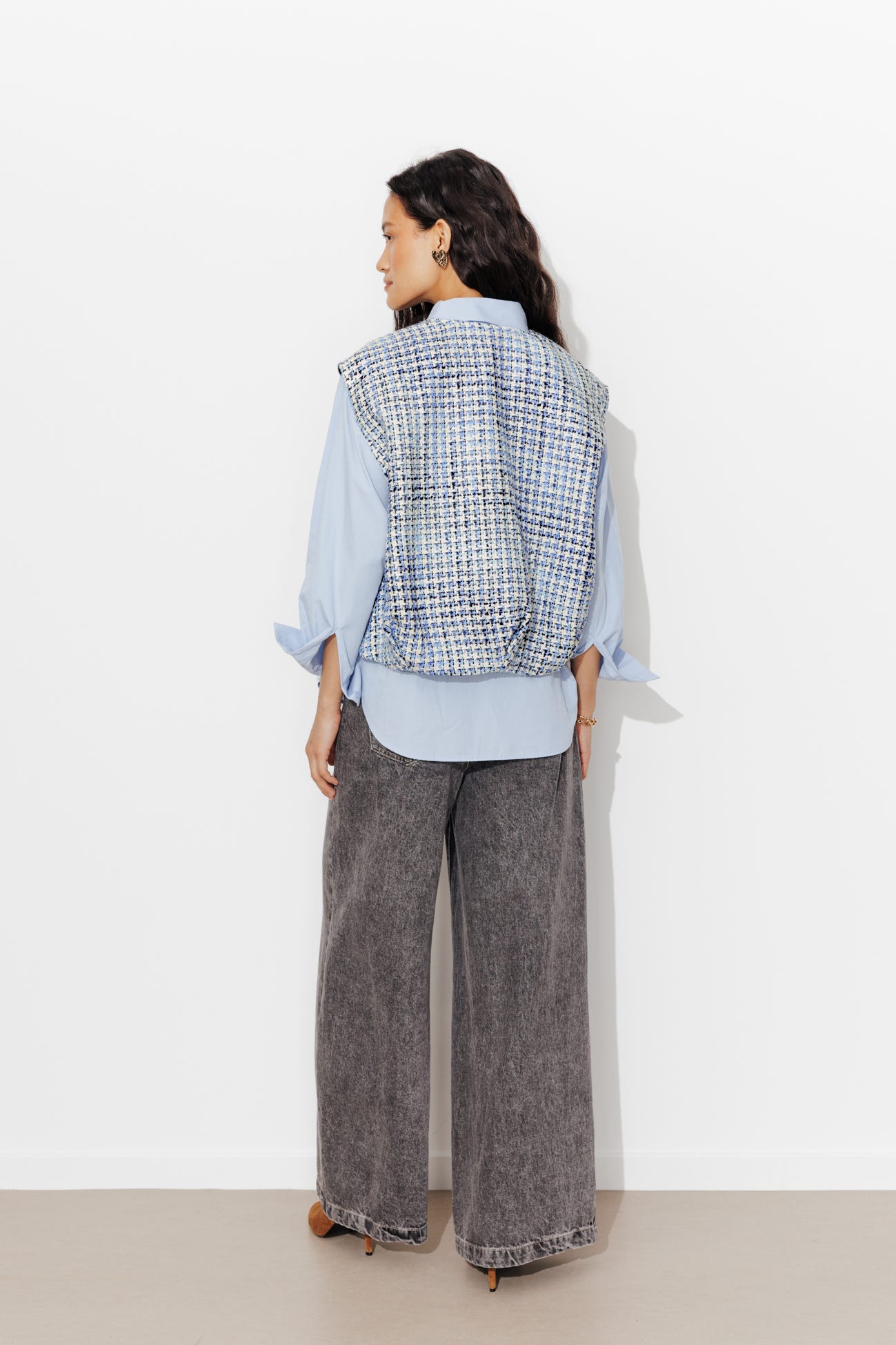 Blouson tweedé sans manches