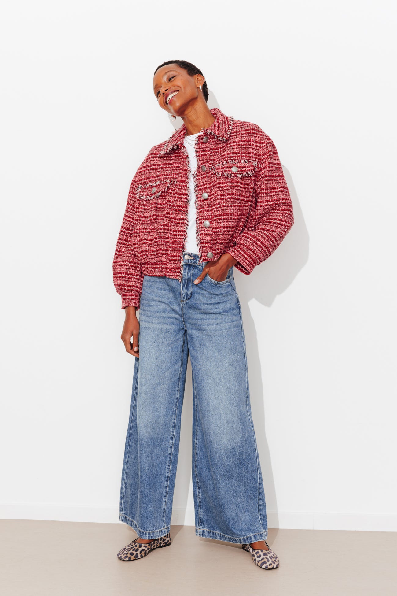 Cazadora tweed irisada