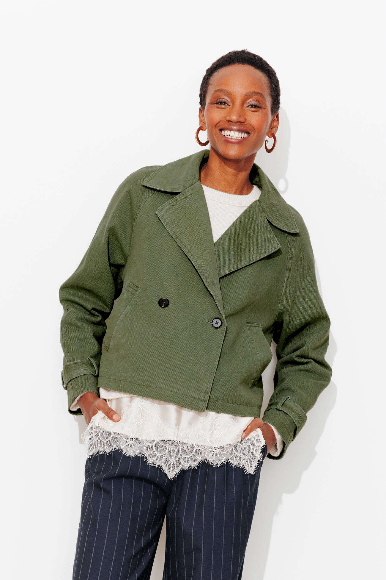 Veste courte en toile Femme