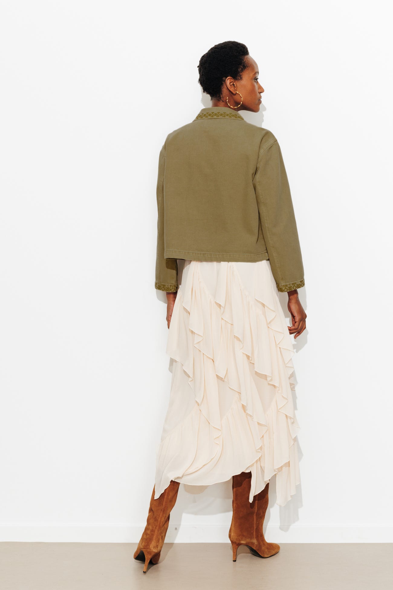 Veste courte brodée Femme