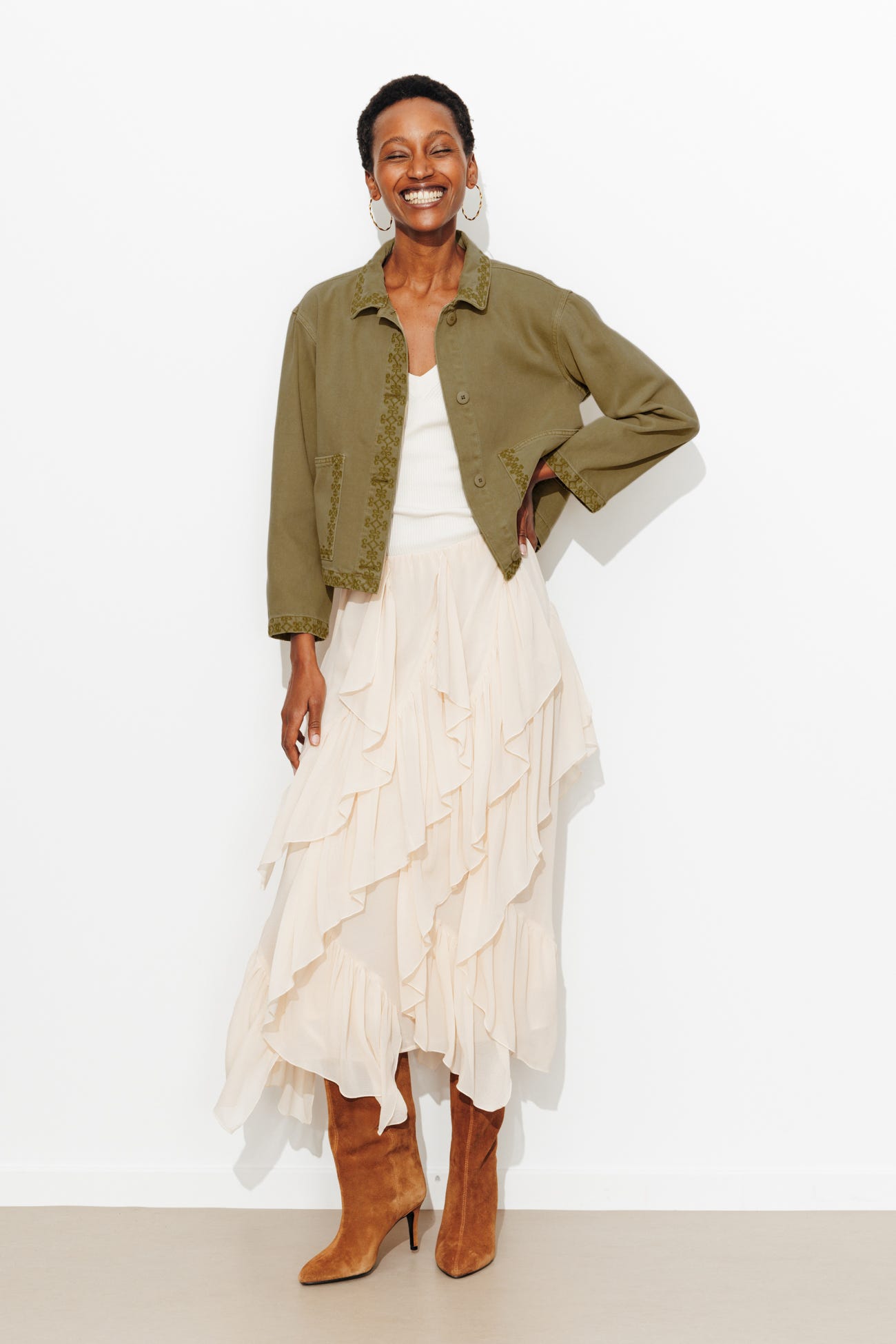 Veste courte brodée Femme