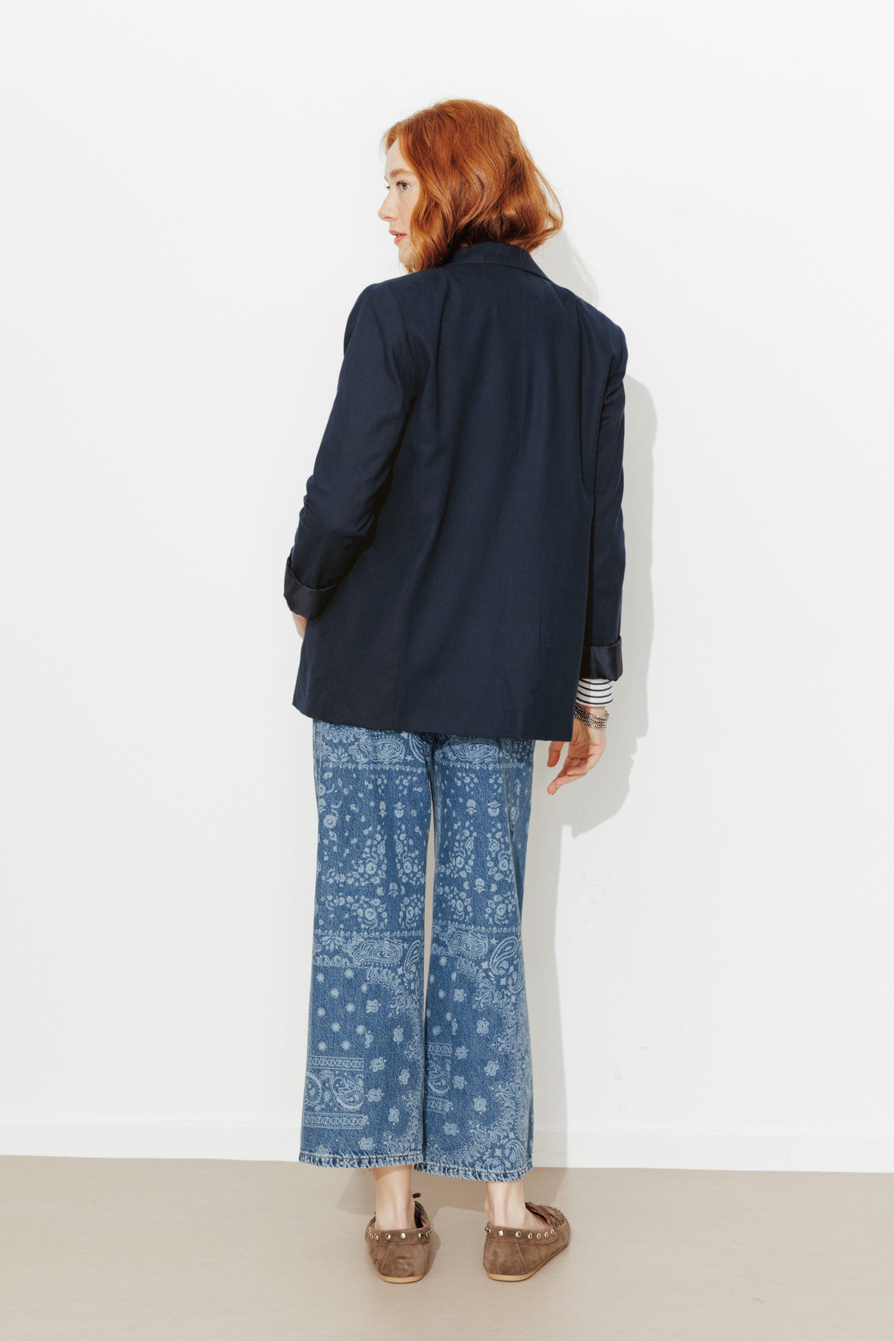 Linen blend tailored jacket