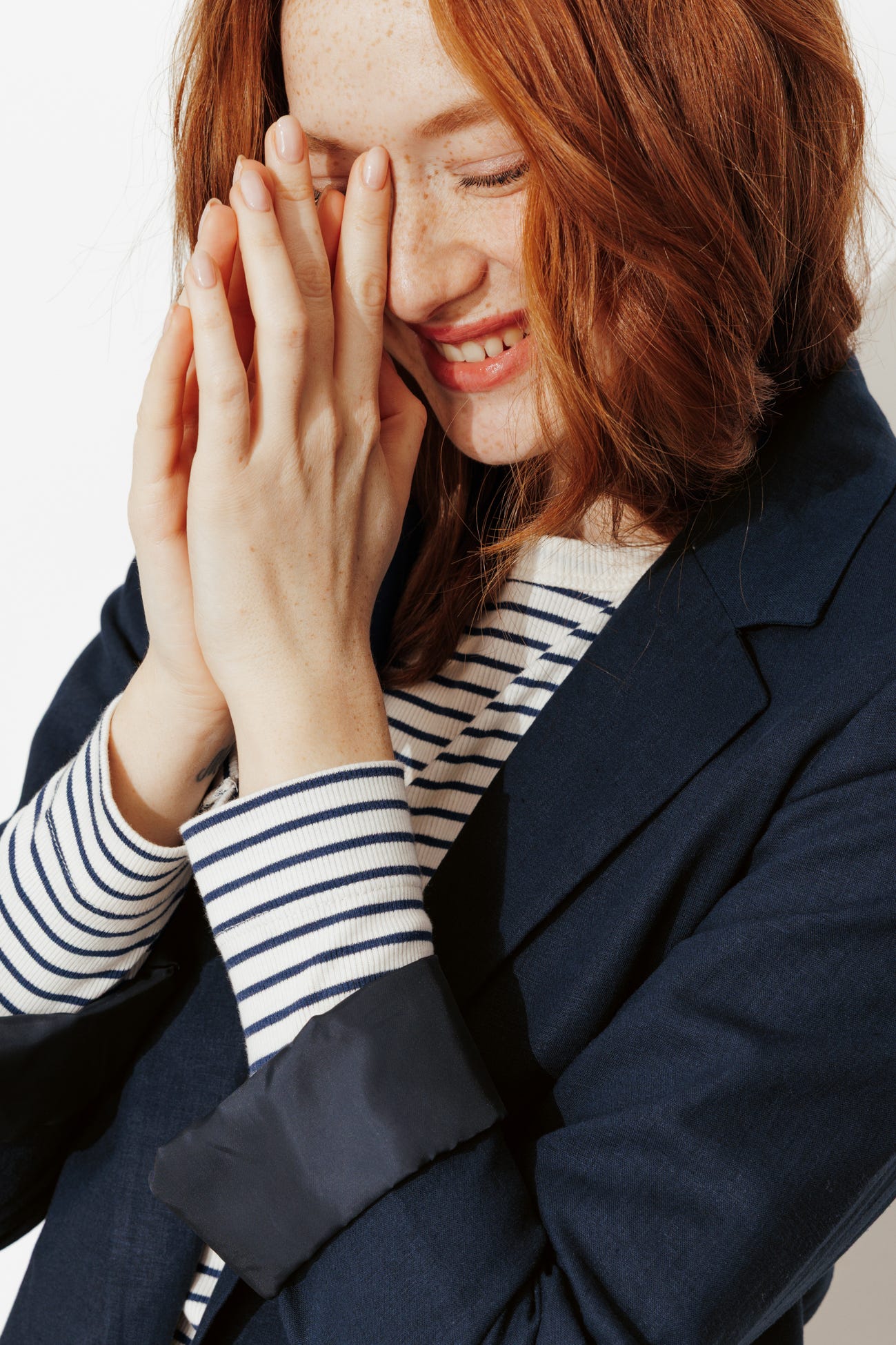 Linen blend tailored jacket