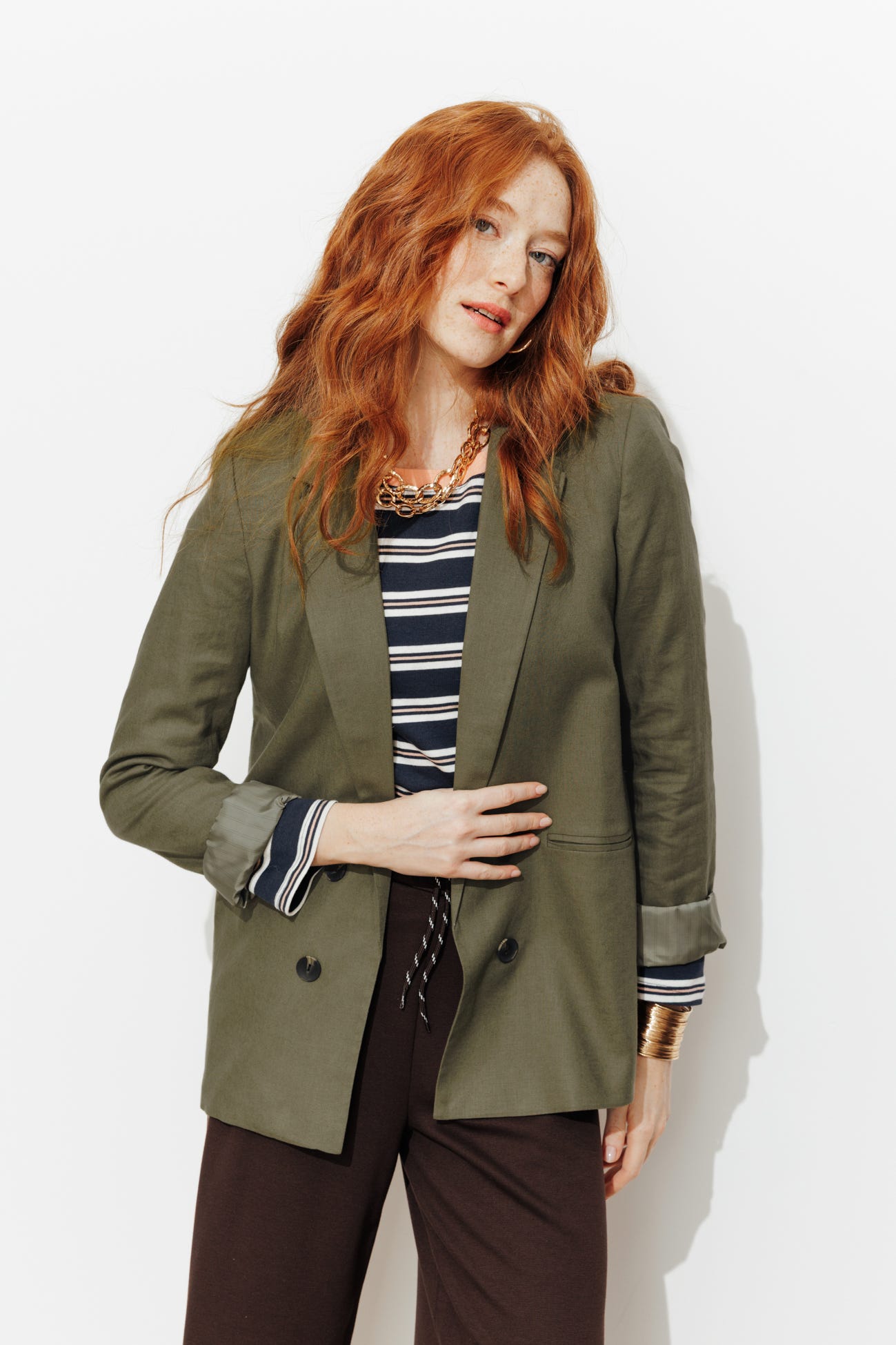 Linen blend tailored jacket