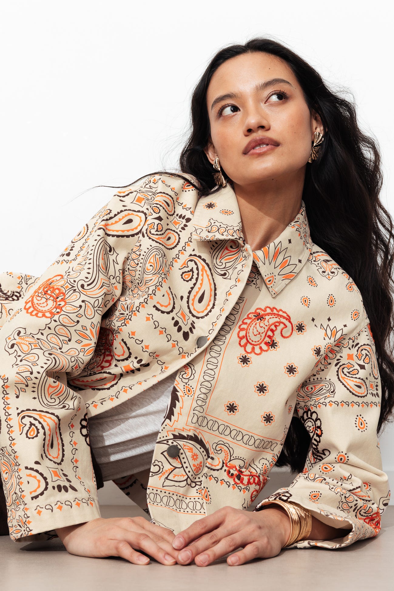 Veste en toile motif bandana