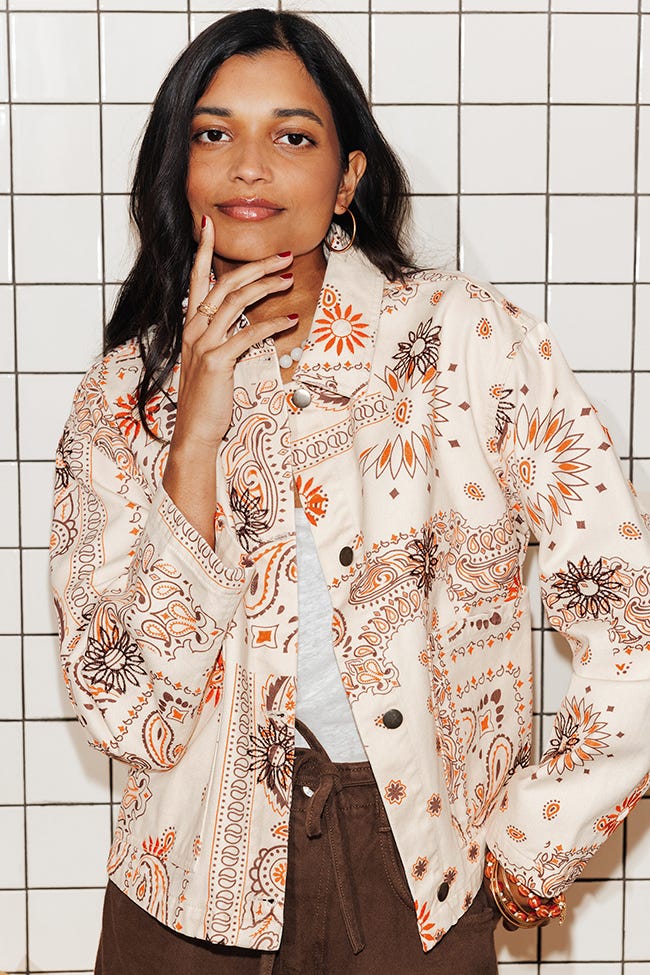 Canvasjacke mit Paisleymuster