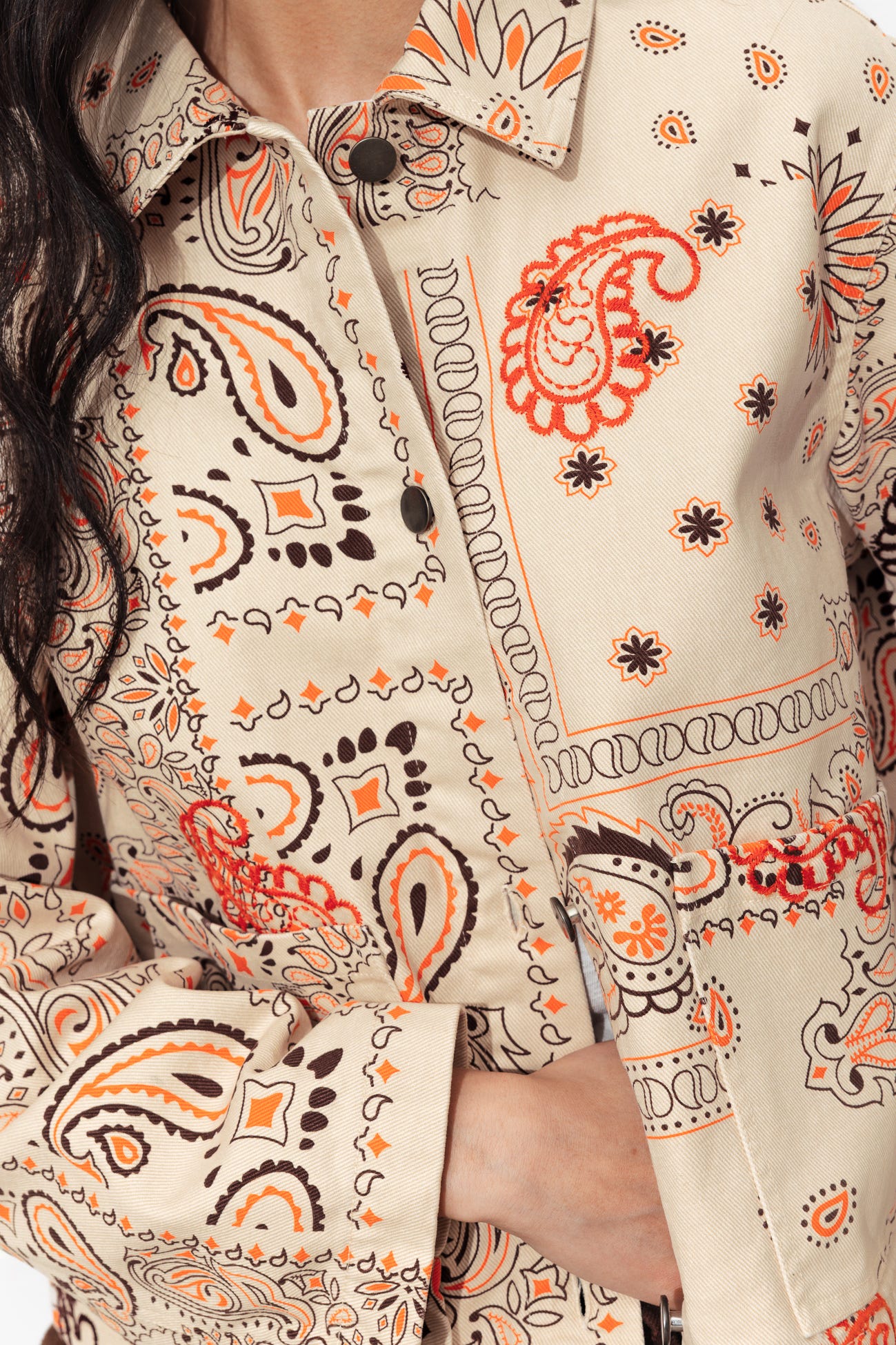 Veste en toile motif bandana