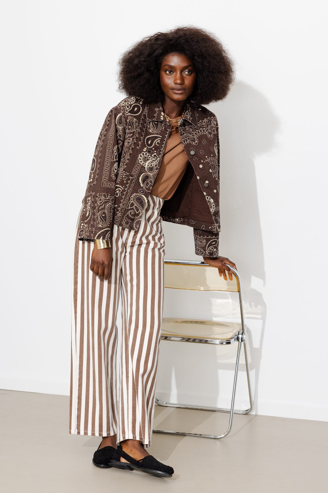 Veste en toile motif bandana