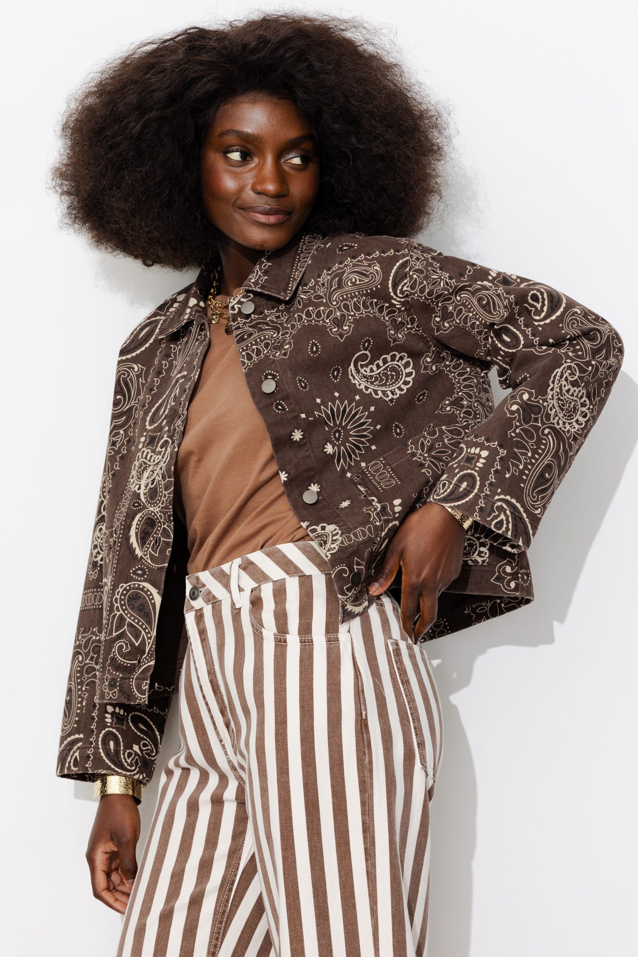 Veste en toile motif bandana