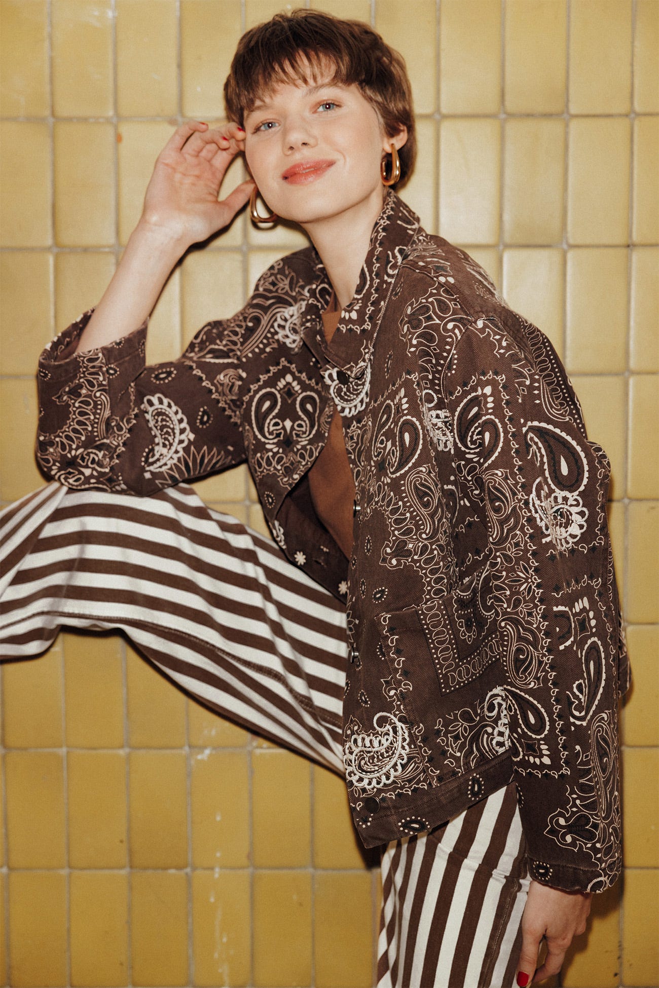 Bandana pattern canvas jacket