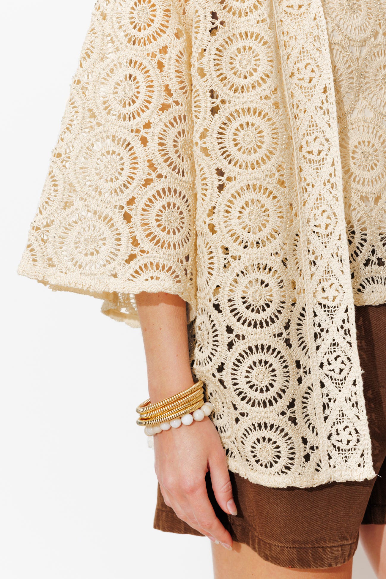 Kimono court en guipure