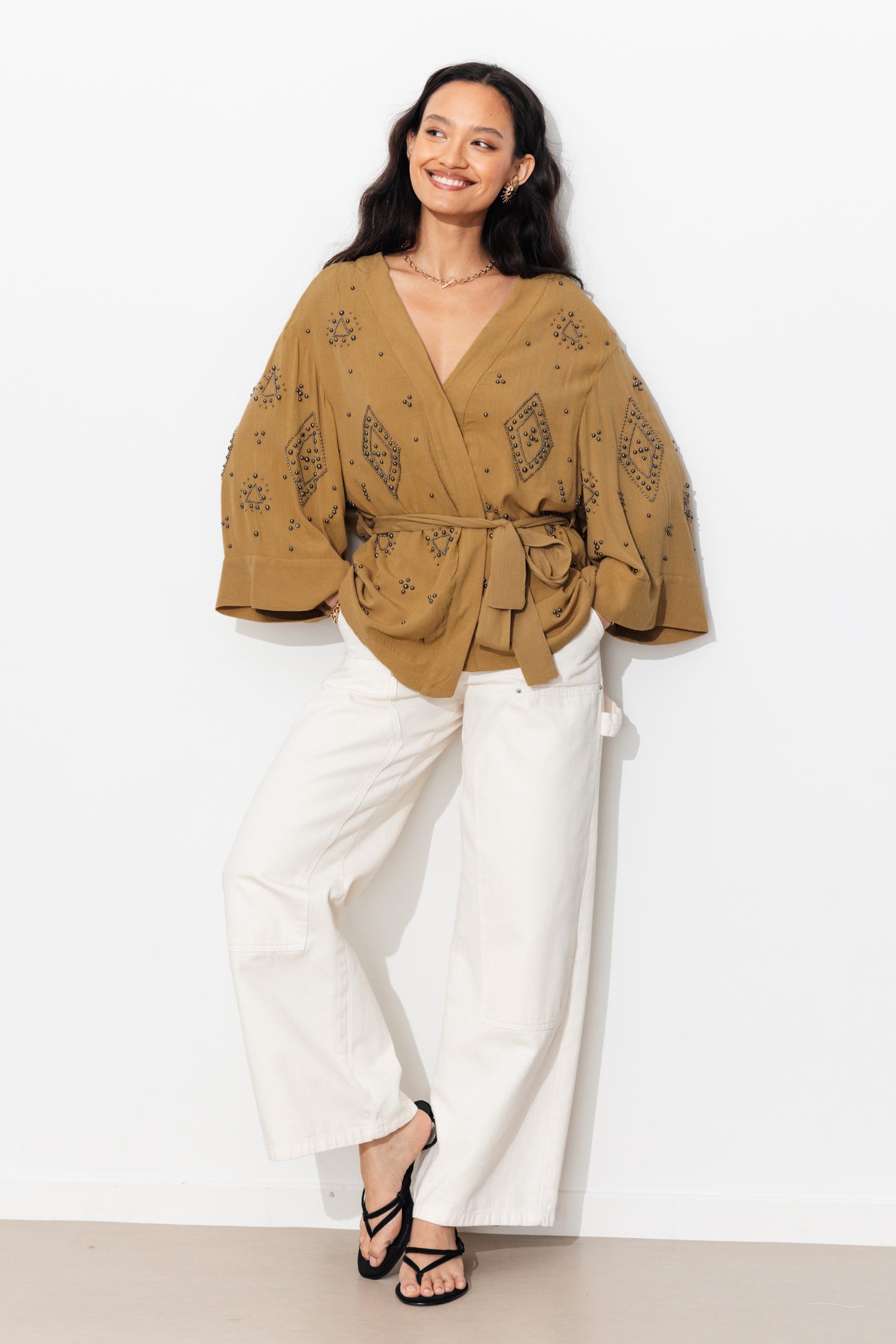 Kimono court perlé Femme