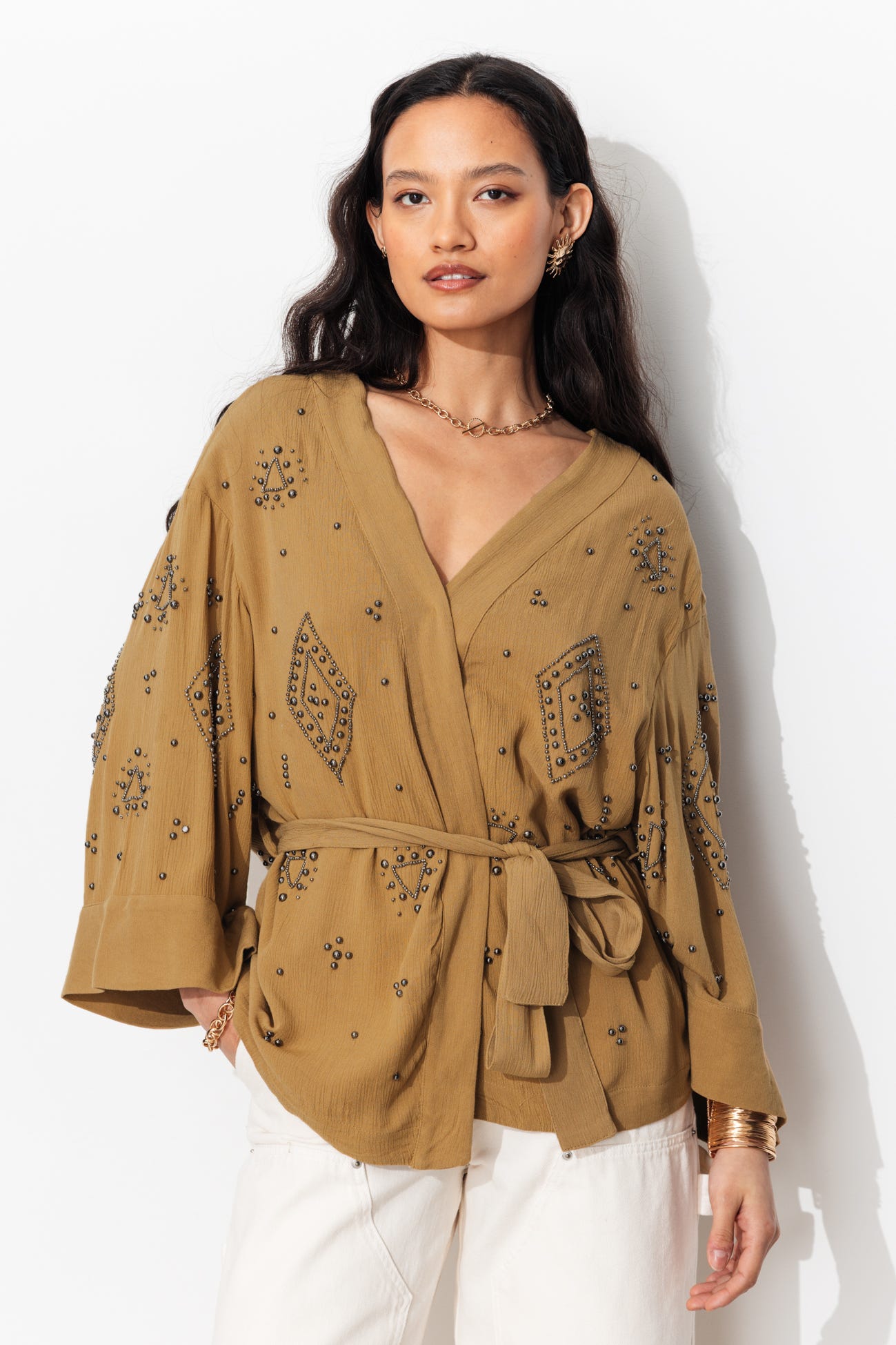 Kimono court perlé Femme