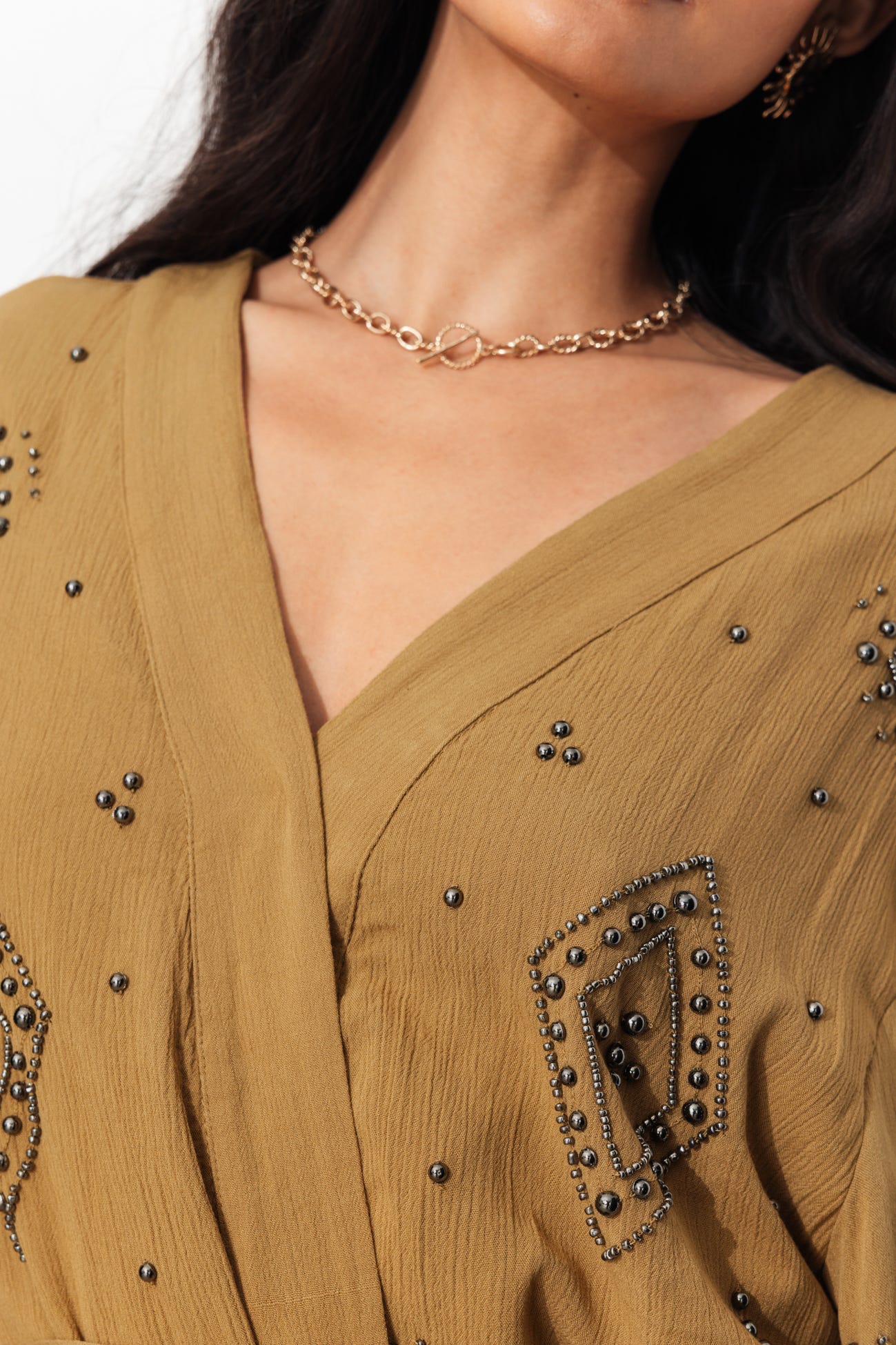 Kimono court perlé Femme