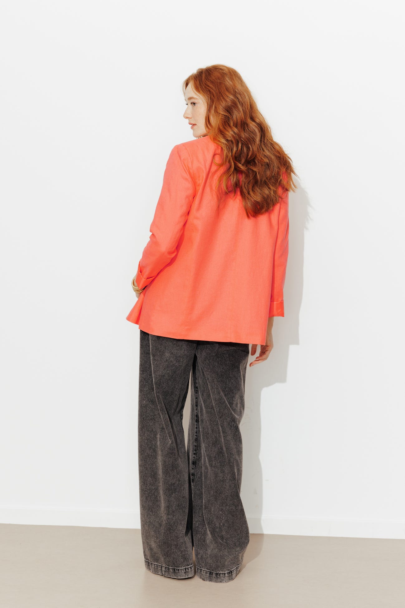 Linen blend tailored jacket