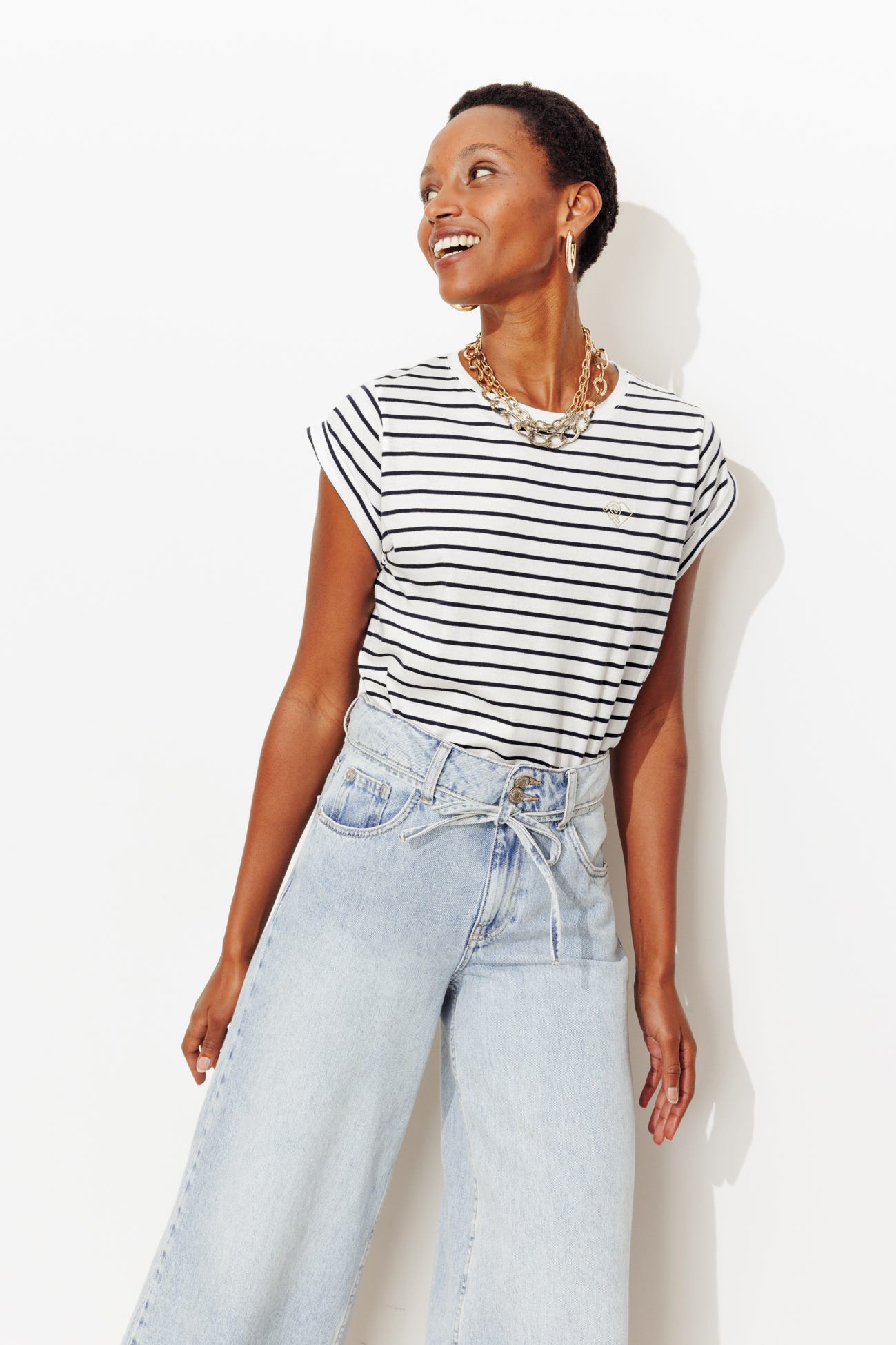 T-shirt marinière logo Promod